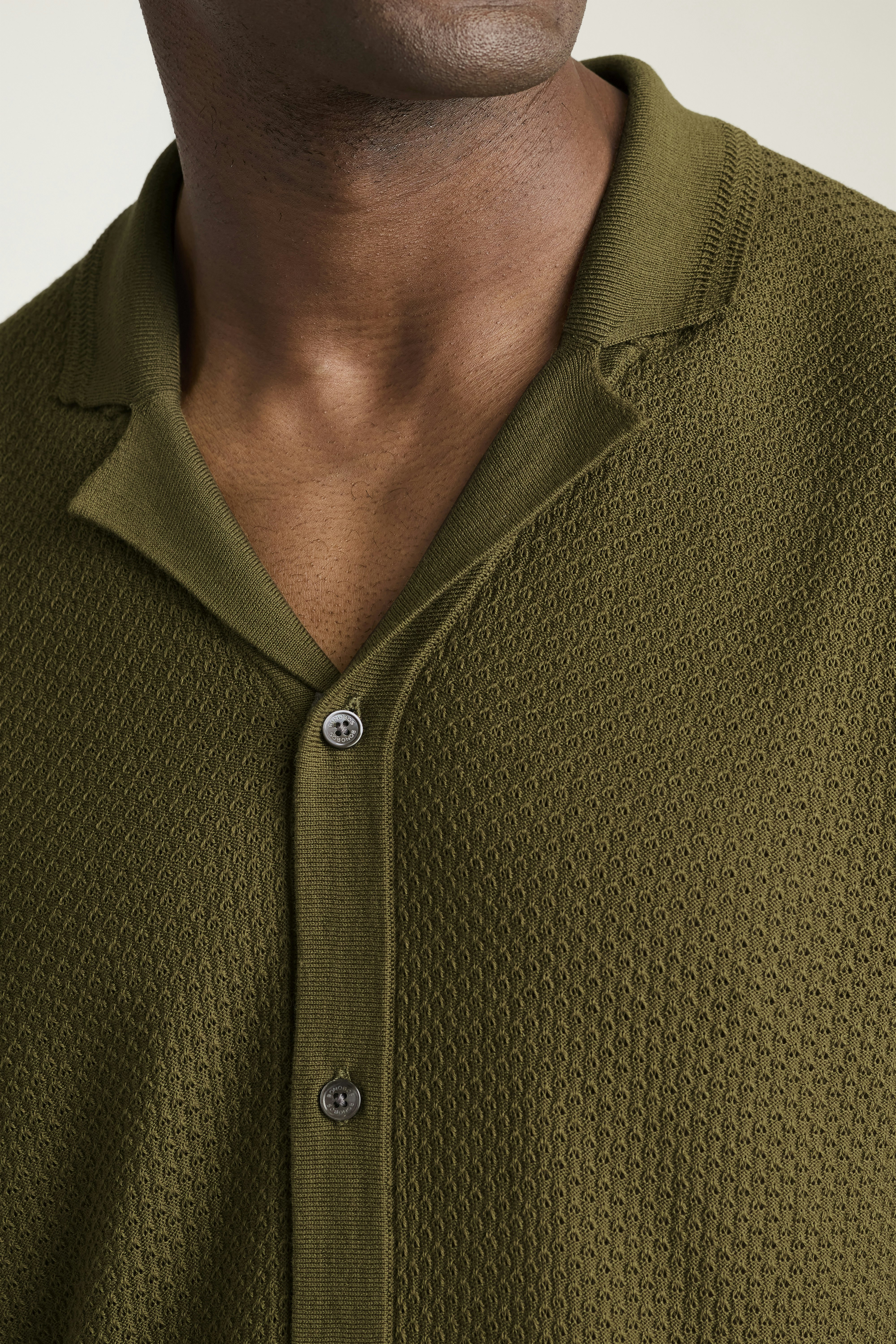 Hudson Cabana Sweater Polo olive green cotton