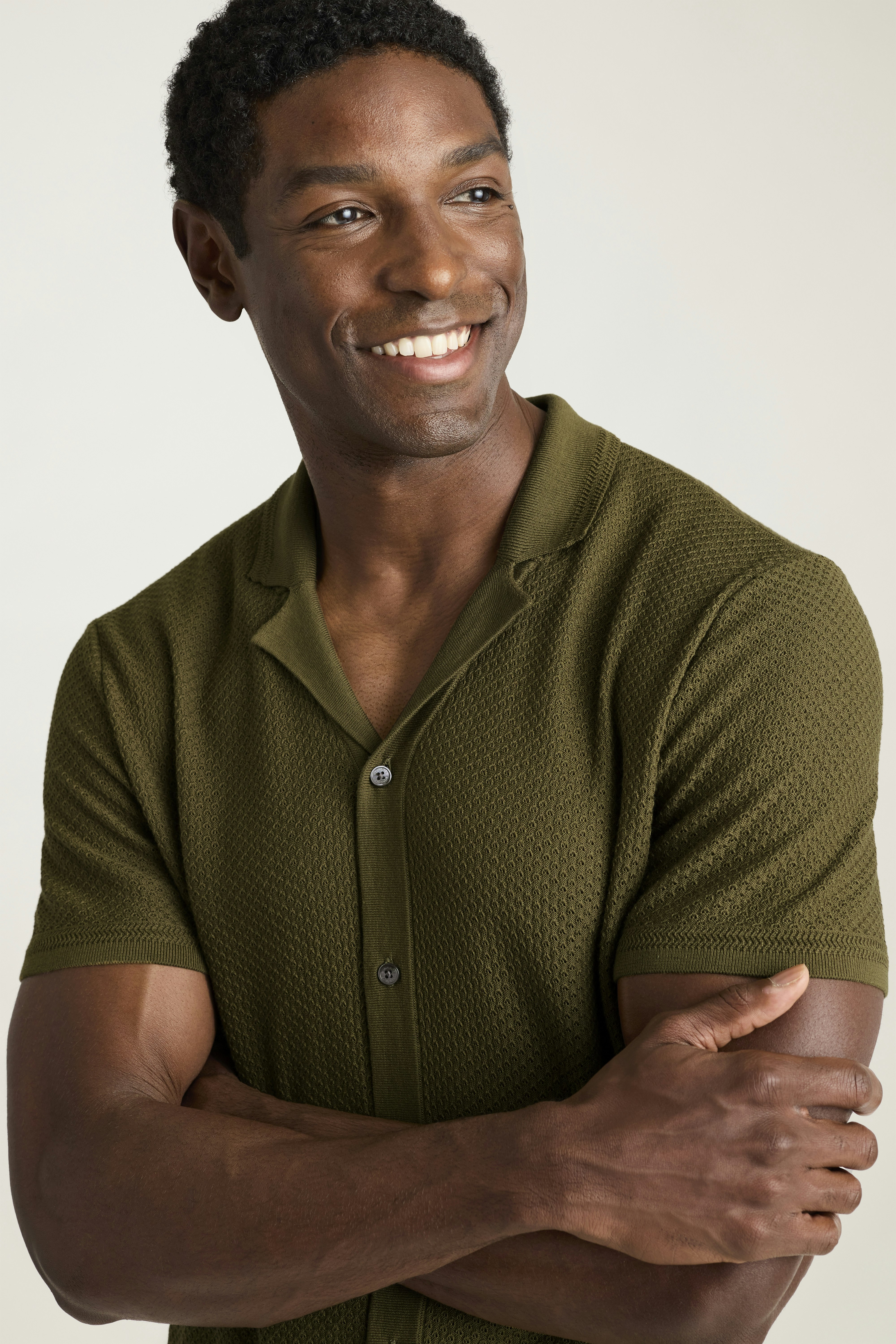 Hudson Cabana Sweater Polo olive green cotton