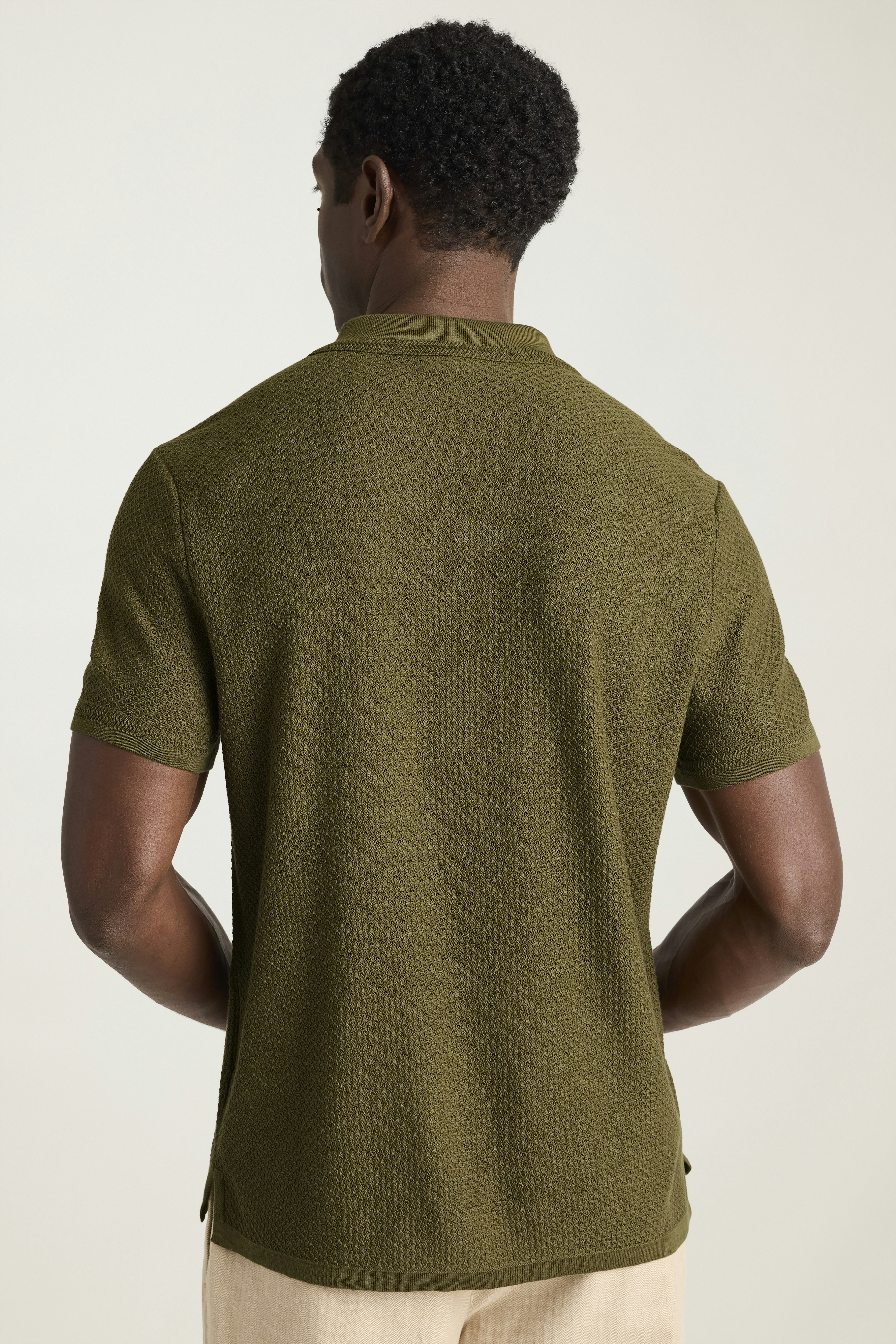 Hudson Cabana Sweater Polo olive green cotton