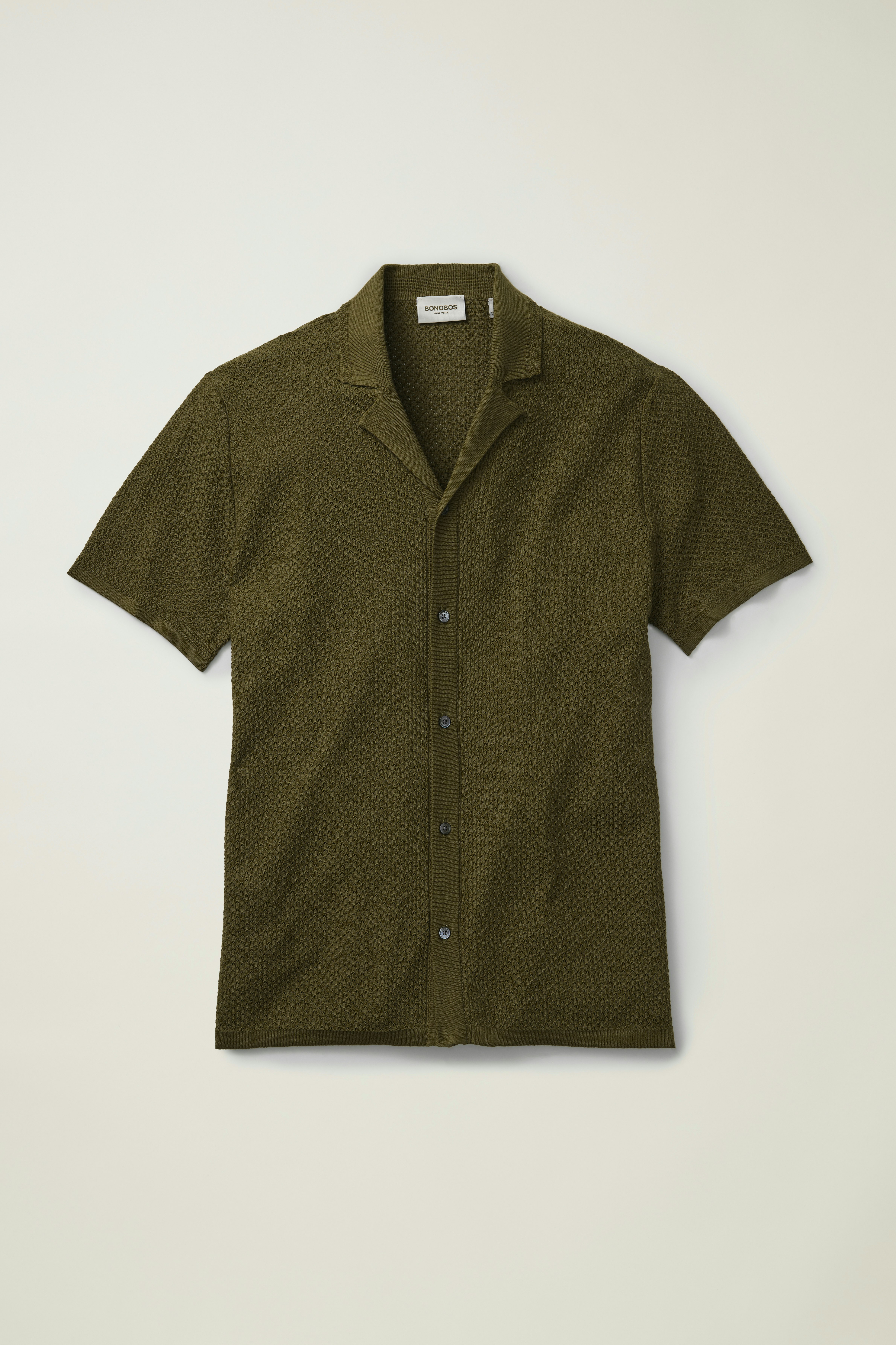 Hudson Cabana Sweater Polo olive green cotton