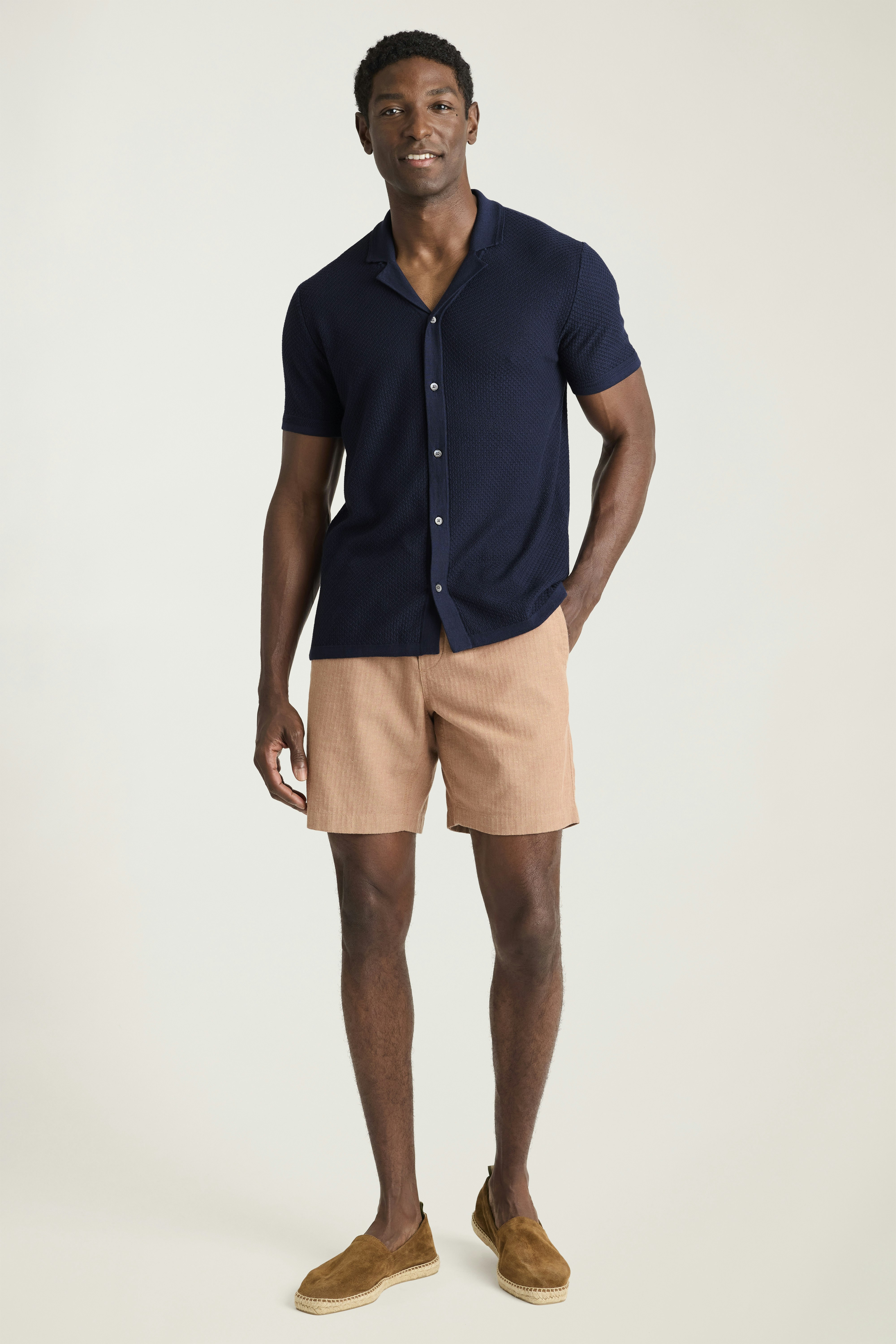 Hudson Cabana Sweater Polo navy blue cotton
