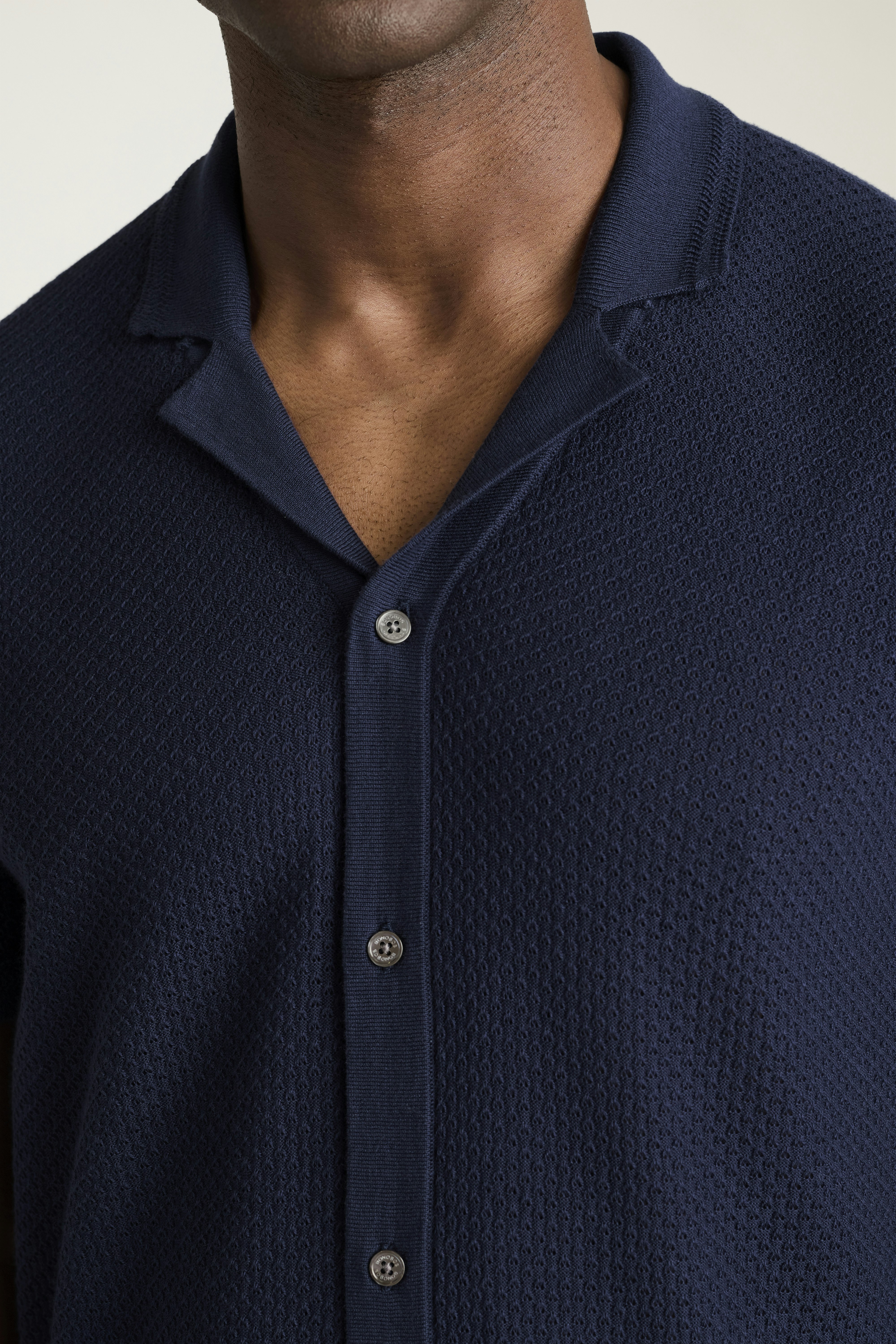 Hudson Cabana Sweater Polo navy blue cotton