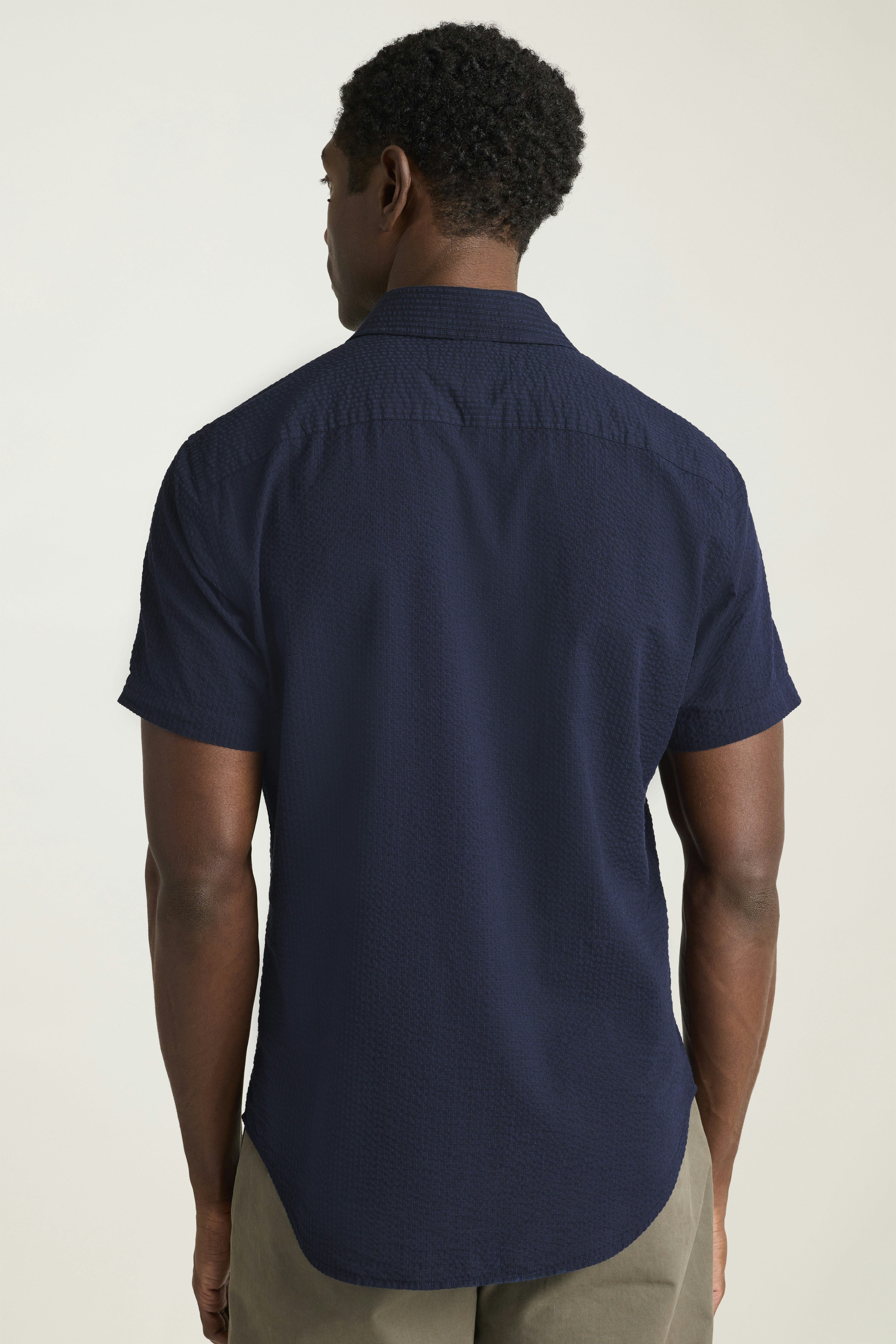 Riviera Short Sleeve Shirt blue black seersucker check