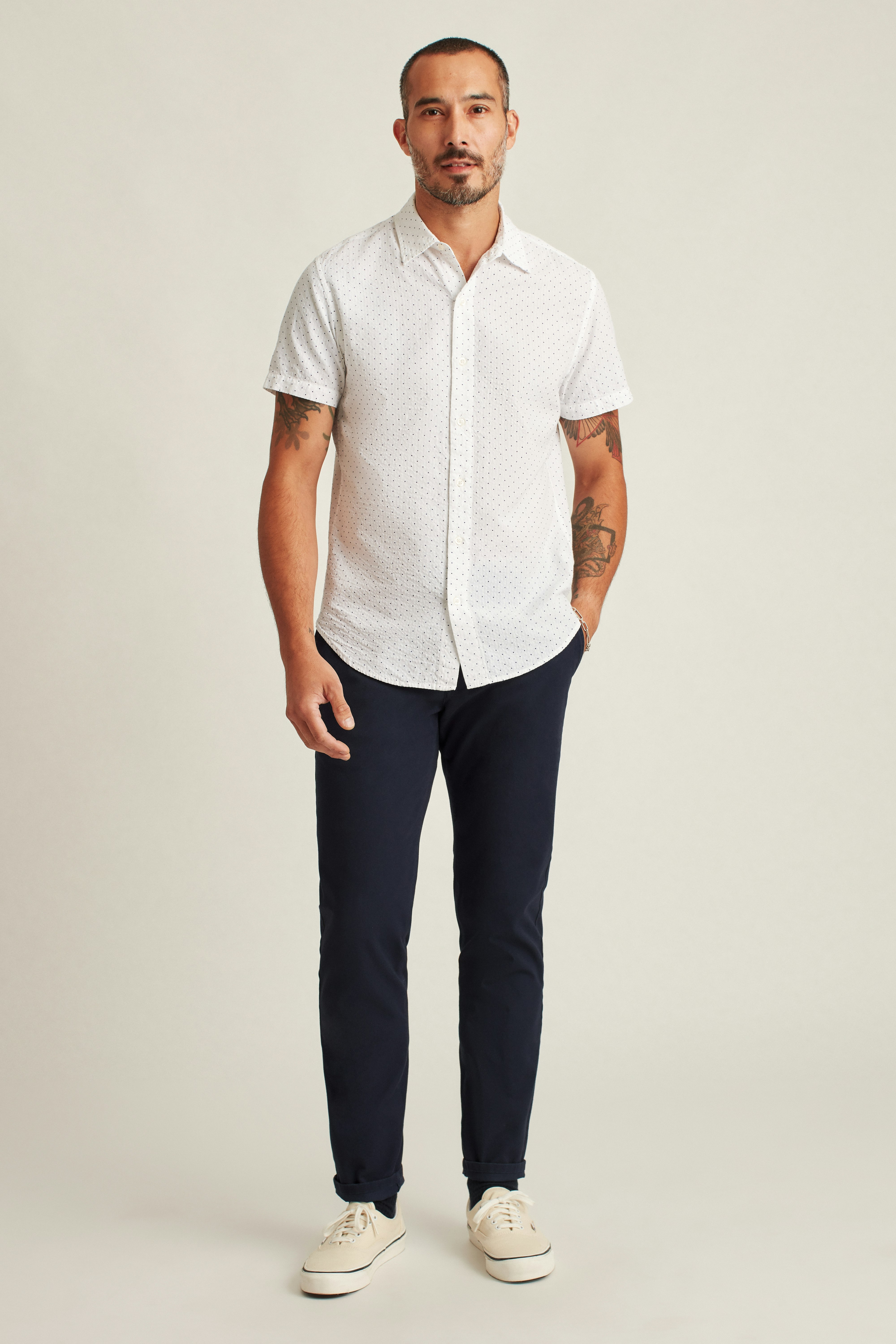 Riviera Short Sleeve Shirt blue seersucker dot 1 Riviera Short Sleeve Shirt blue seersucker dot