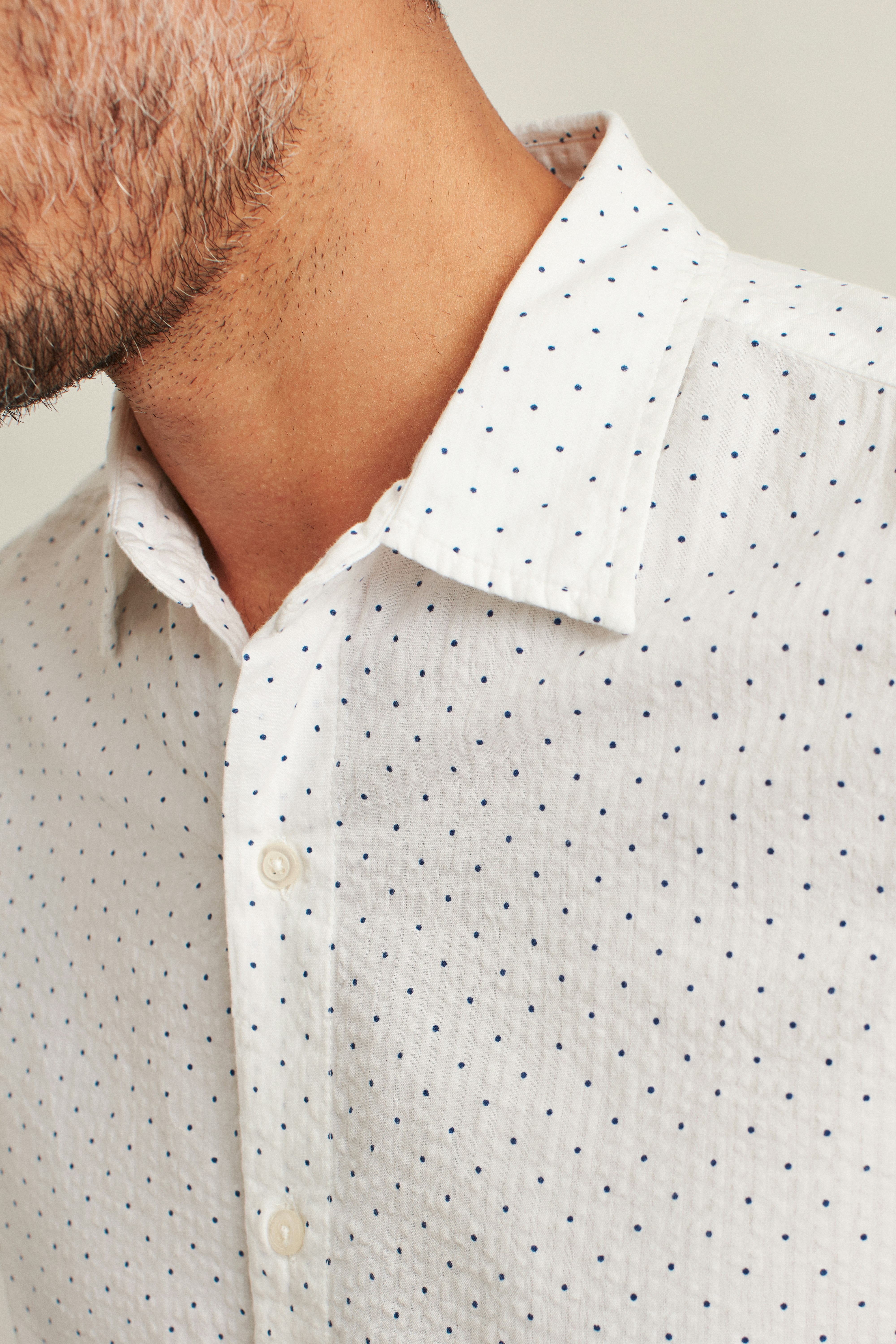 Riviera Short Sleeve Shirt blue seersucker dot 4 Riviera Short Sleeve Shirt blue seersucker dot