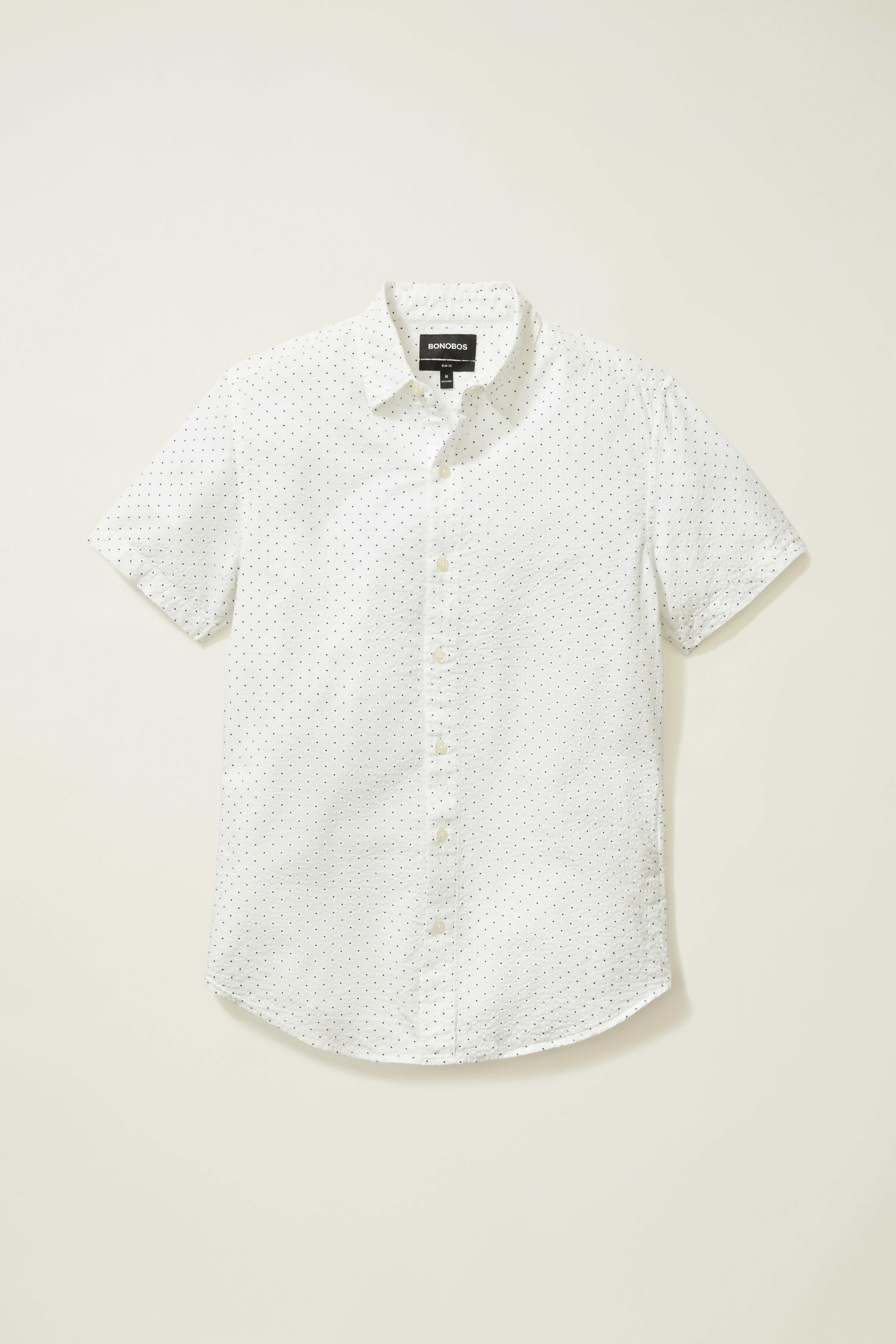 Riviera Short Sleeve Shirt blue seersucker dot 6 Riviera Short Sleeve Shirt blue seersucker dot