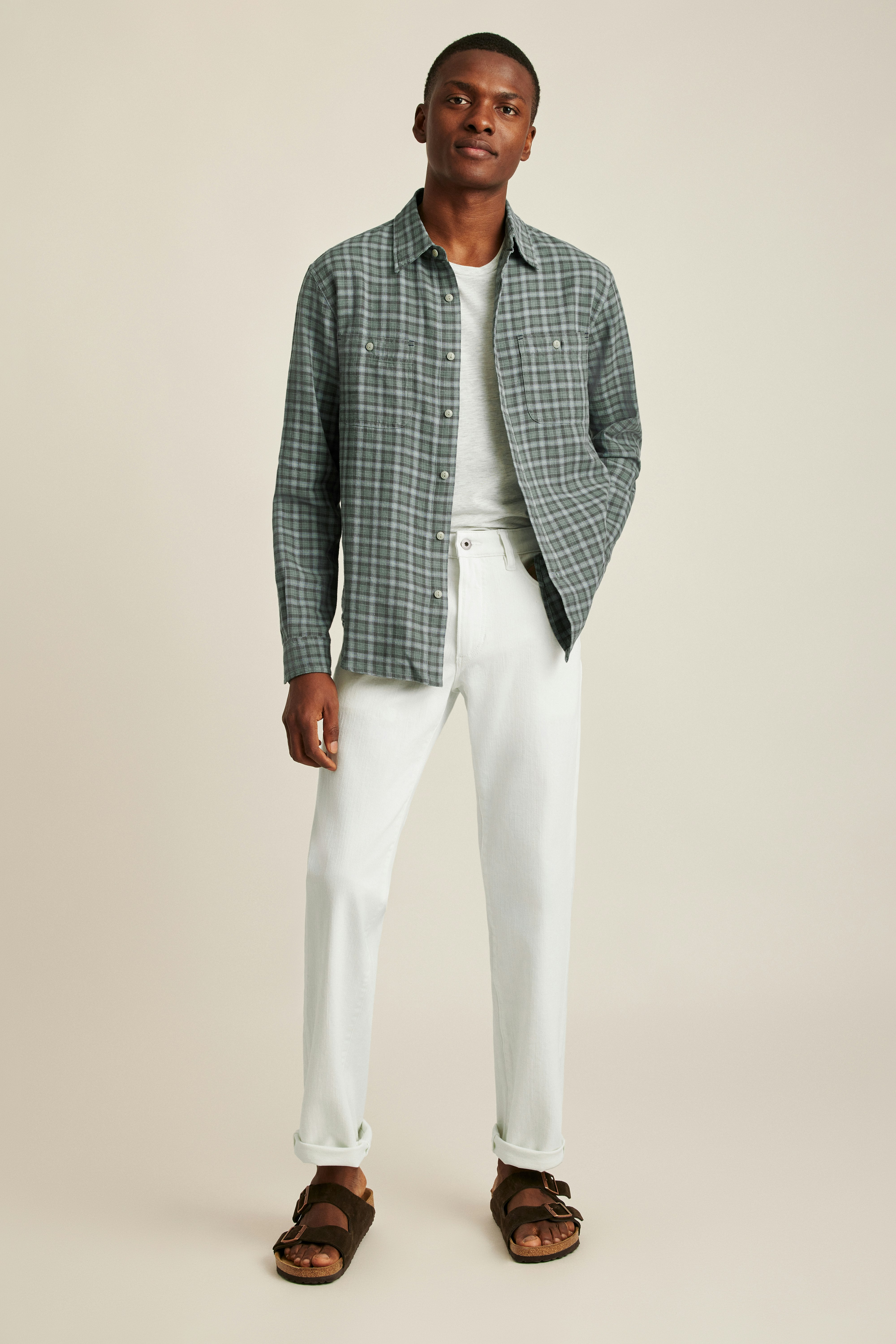 Sunset Overshirt sage ireland plaid