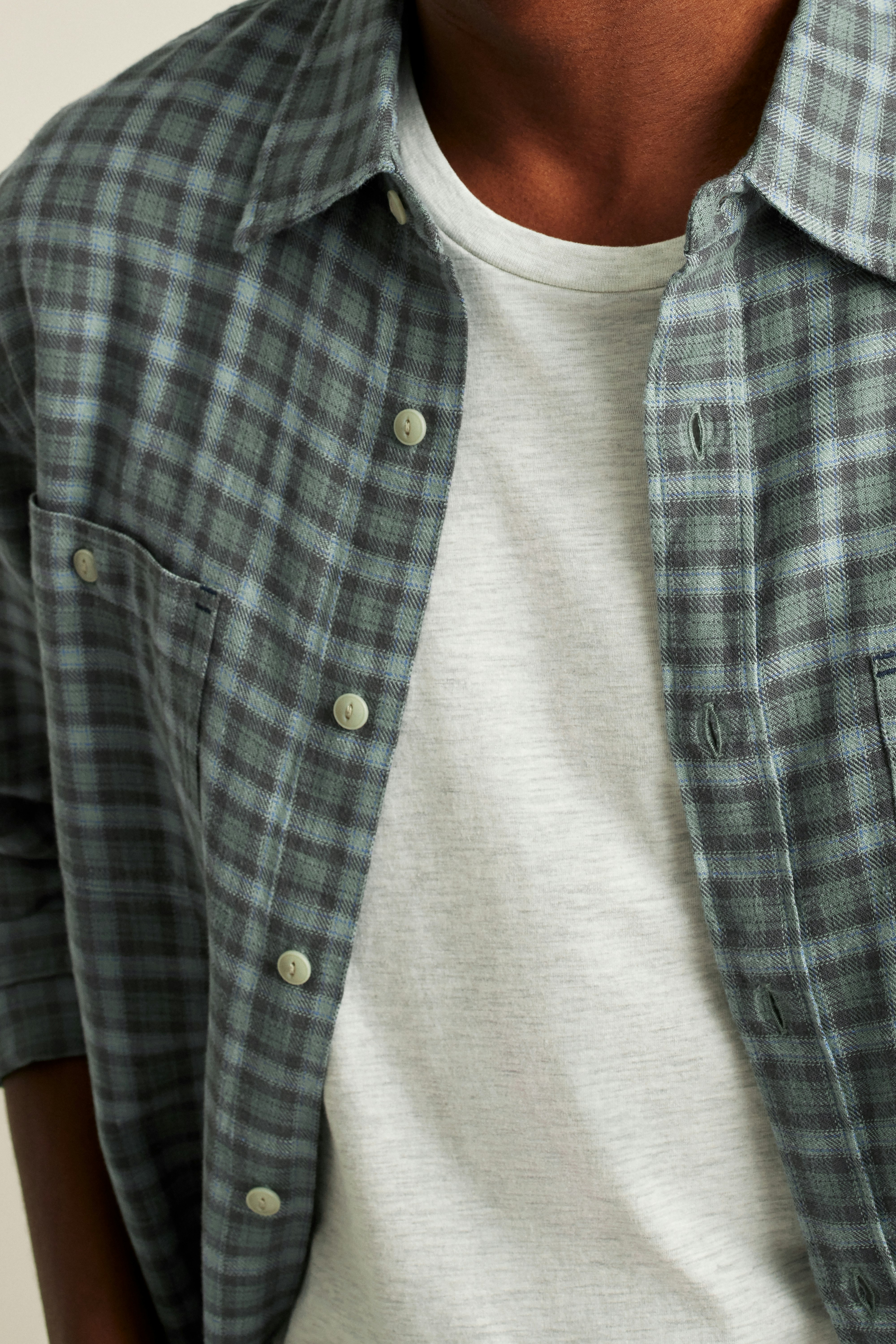 Sunset Overshirt sage ireland plaid