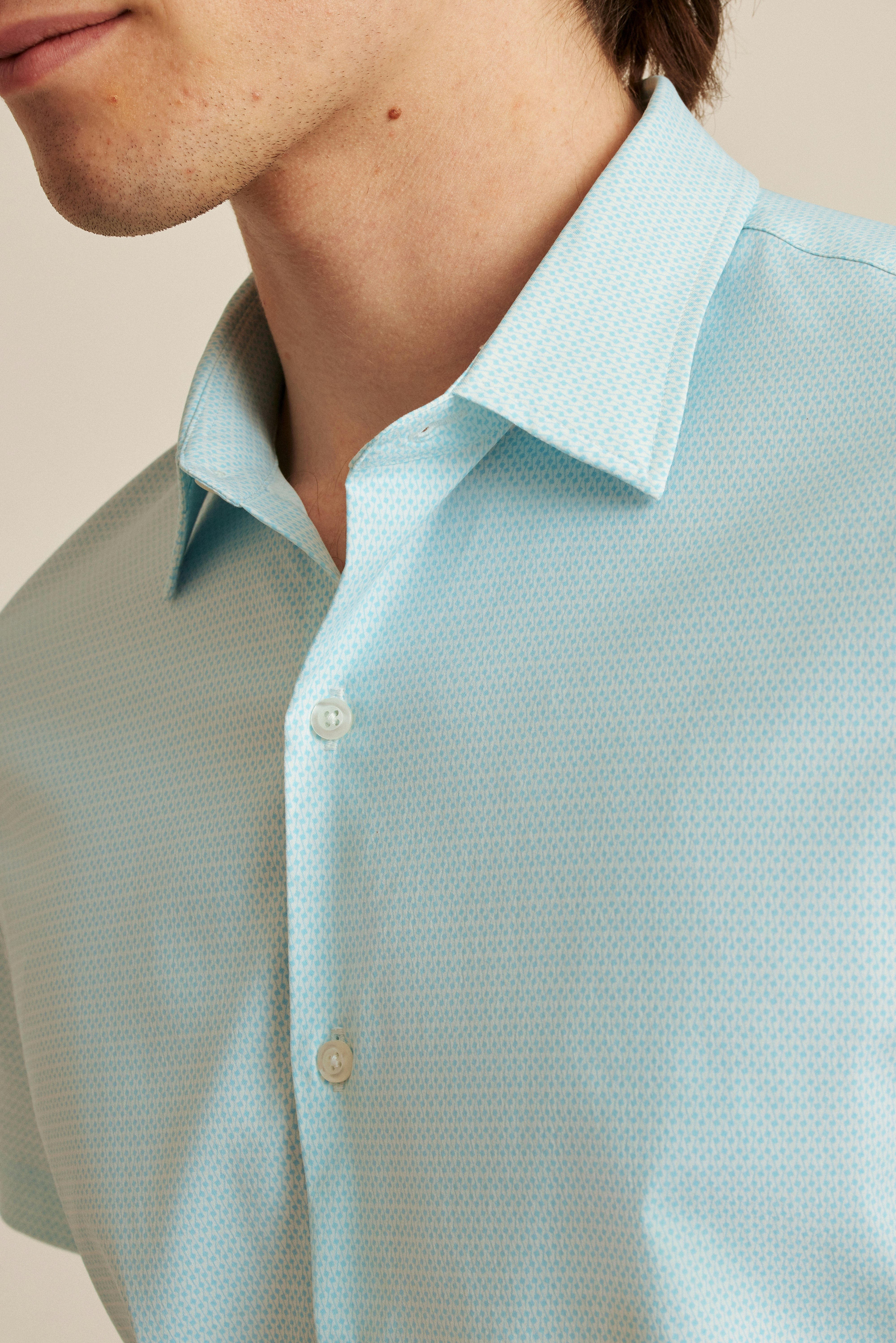 Tech Short Sleeve Shirt blue astor geo