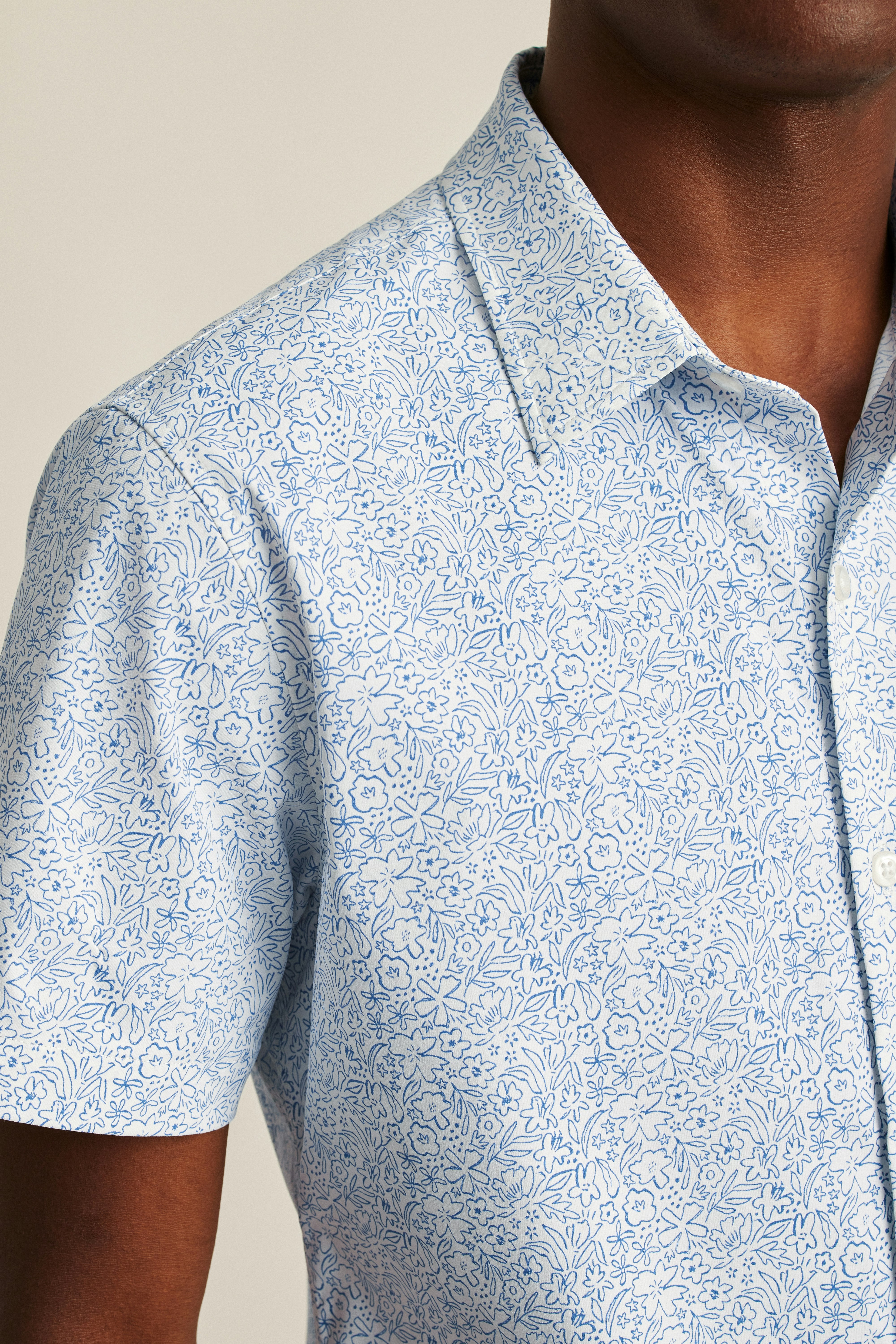 Tech Short Sleeve Shirt navy floral explosion