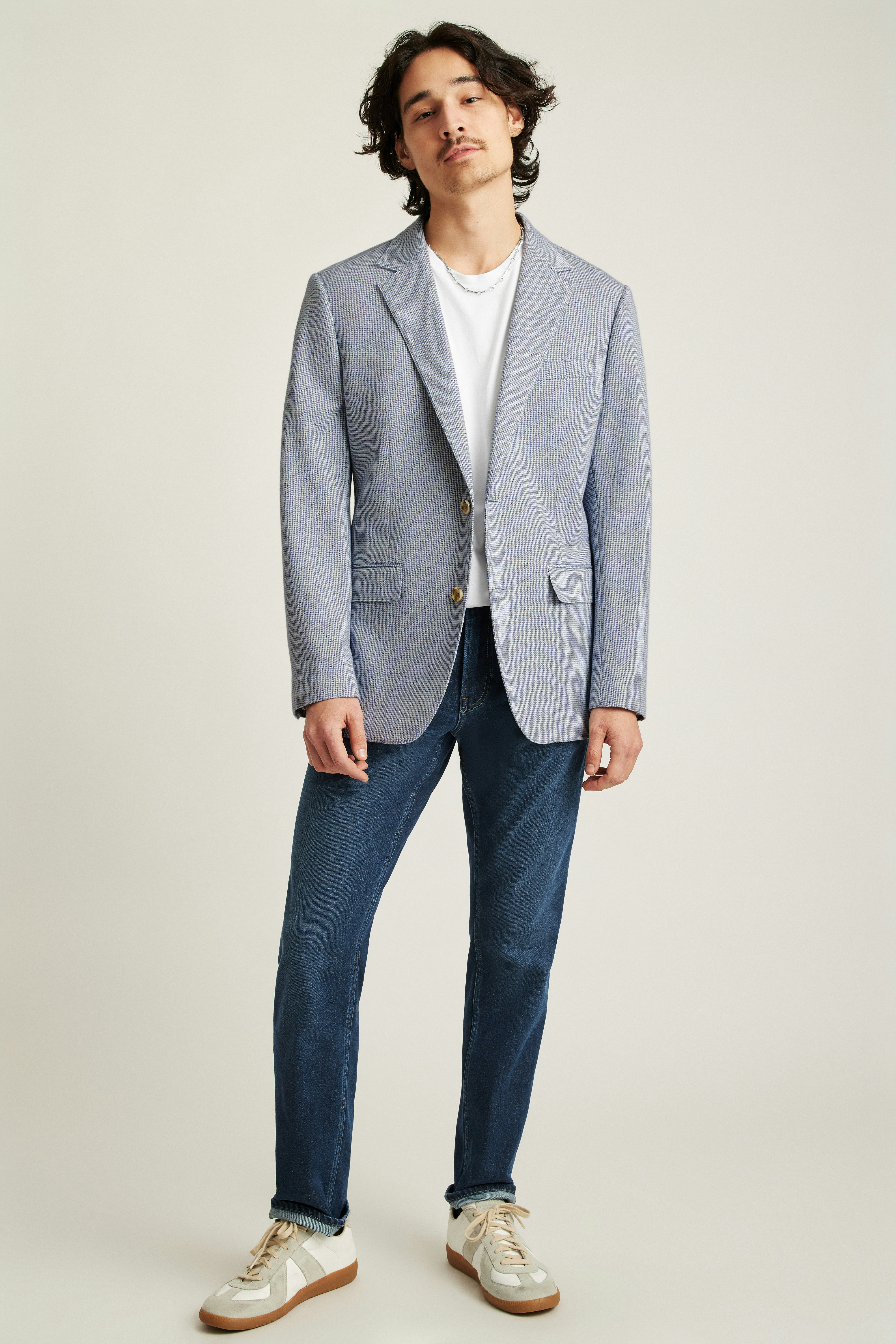 Jetsetter Knit Blazer blue grey houndstooth