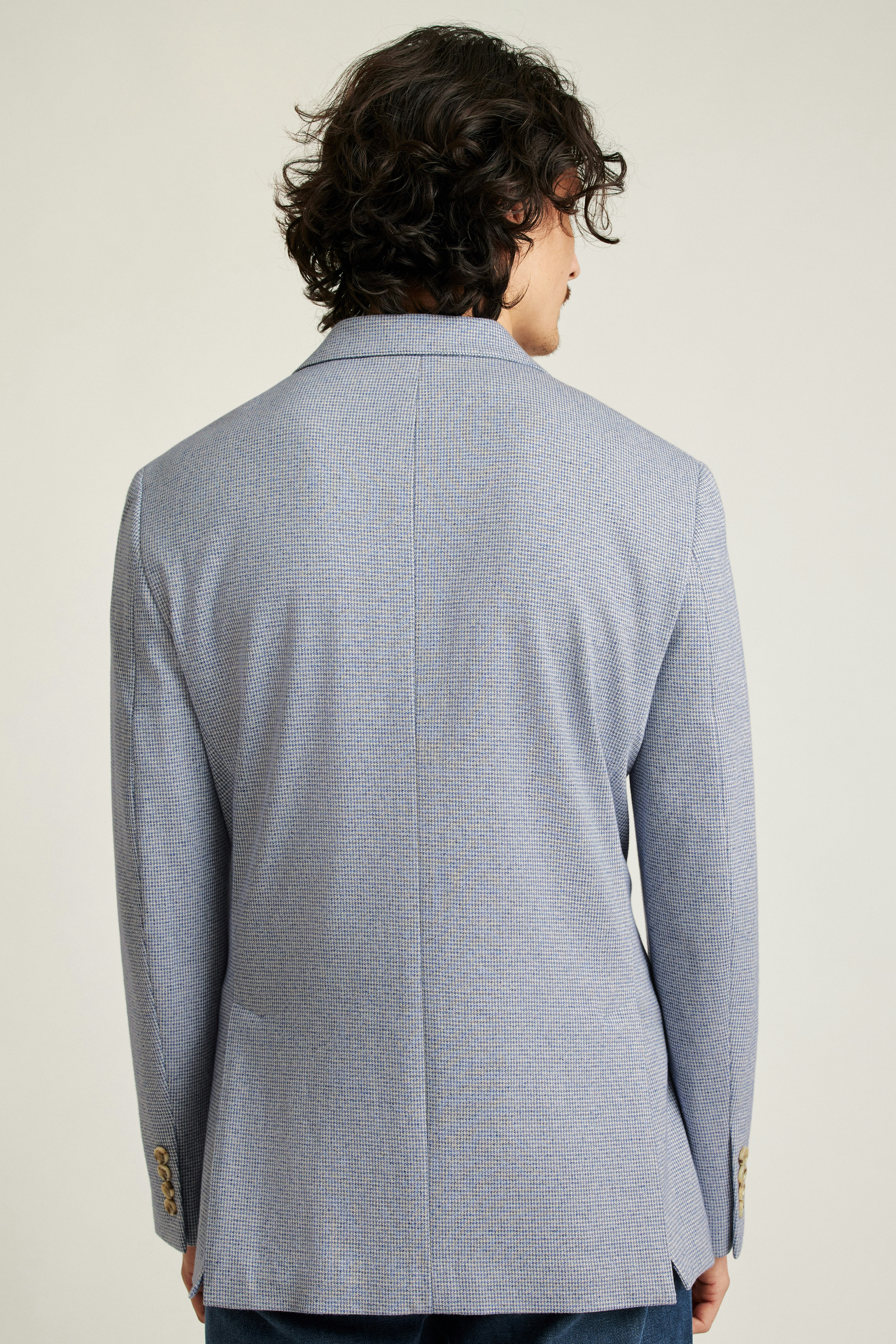 Jetsetter Knit Blazer blue grey houndstooth