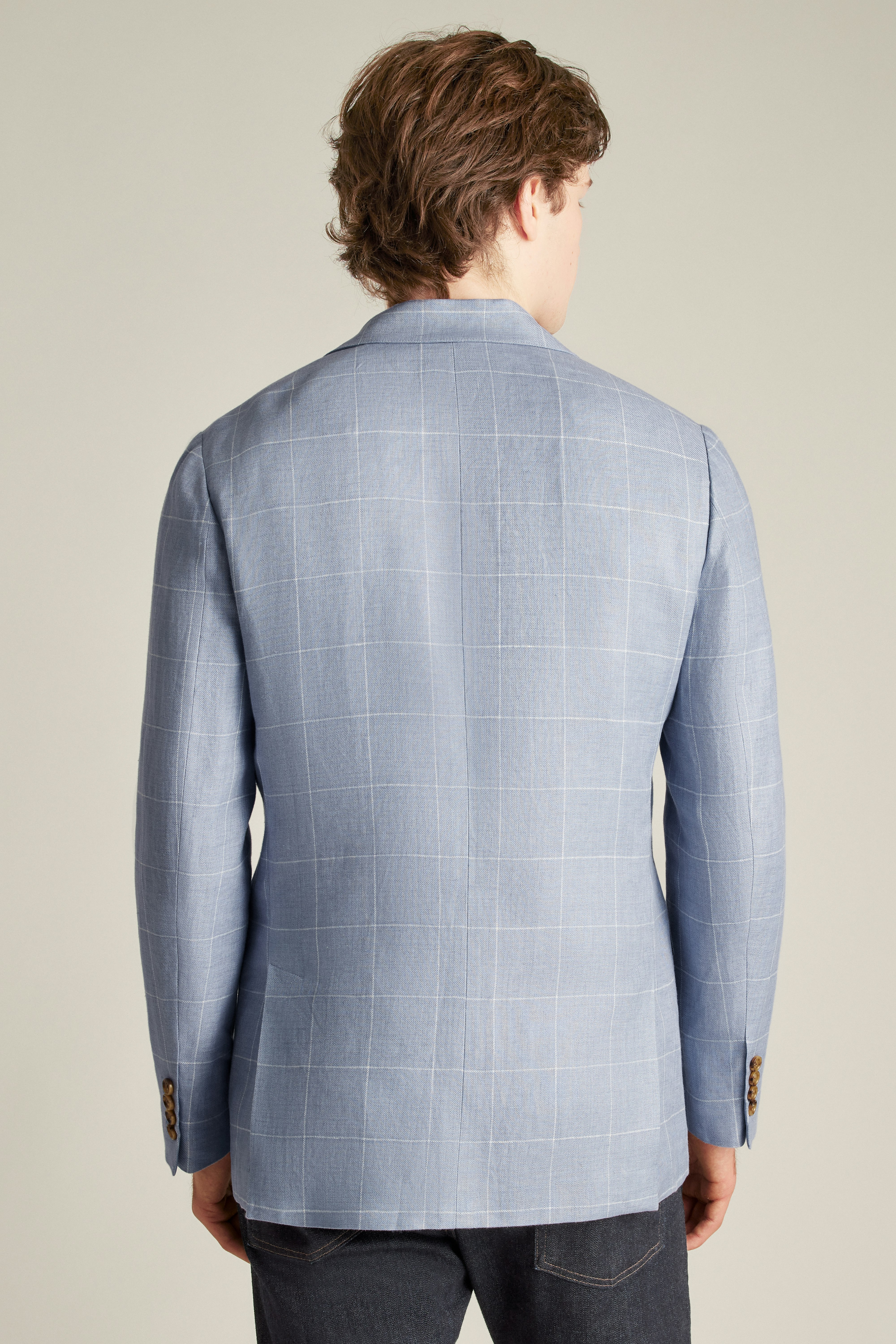 Jetsetter Unconstructed Blazer light blue windowpane