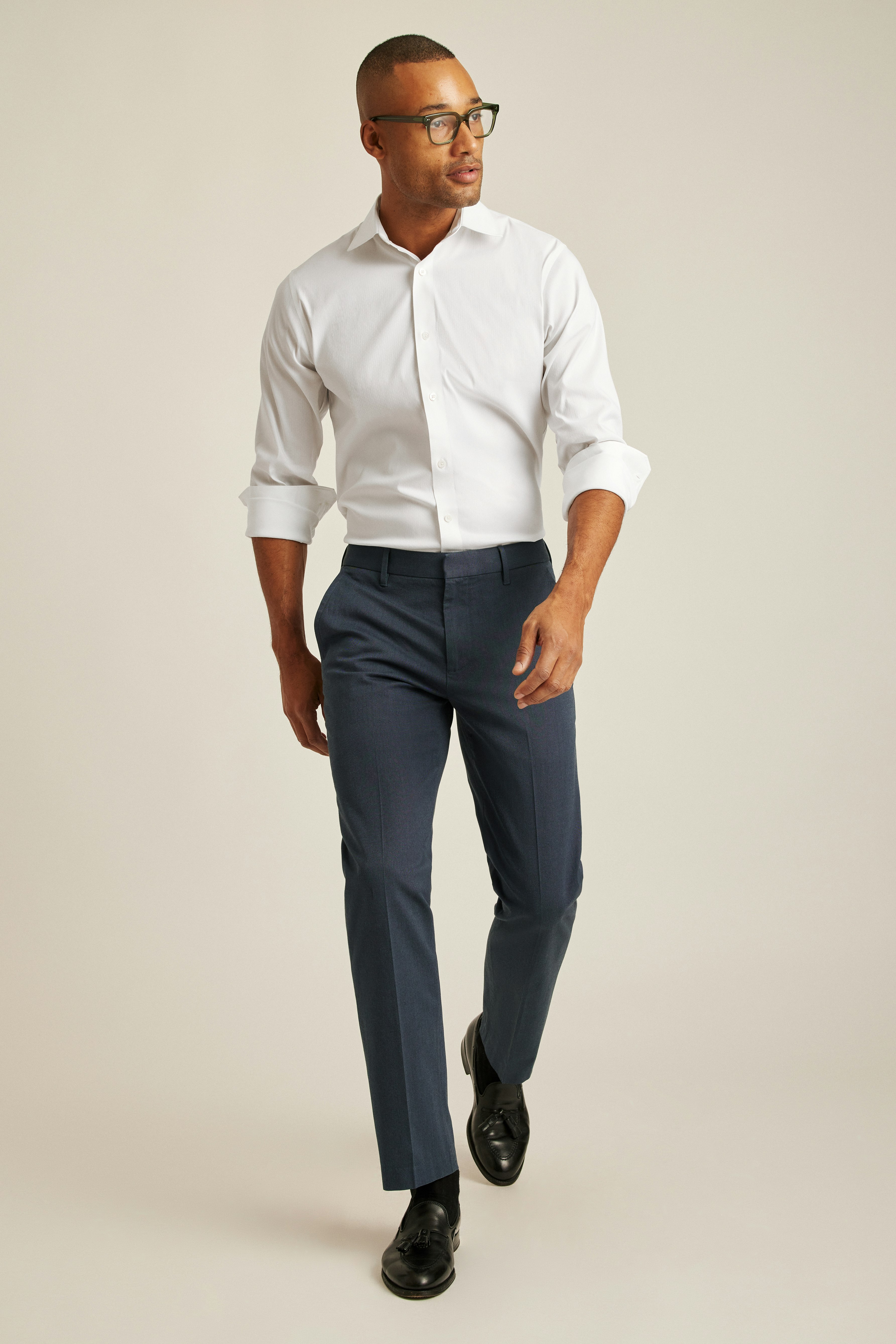 Weekday Warrior Dress Pants monday steel blue yarn dye
