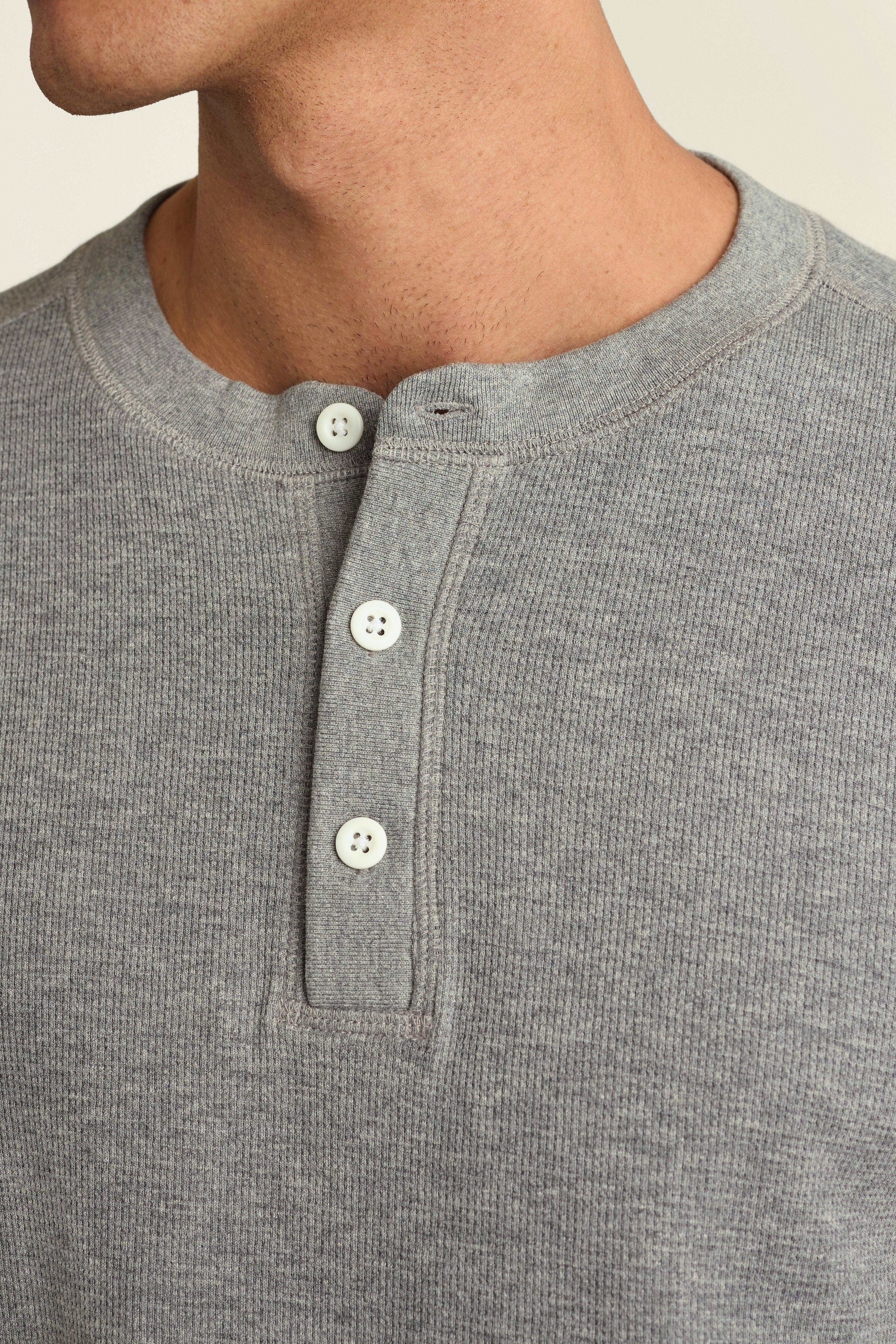 Waffle Henley grey heather