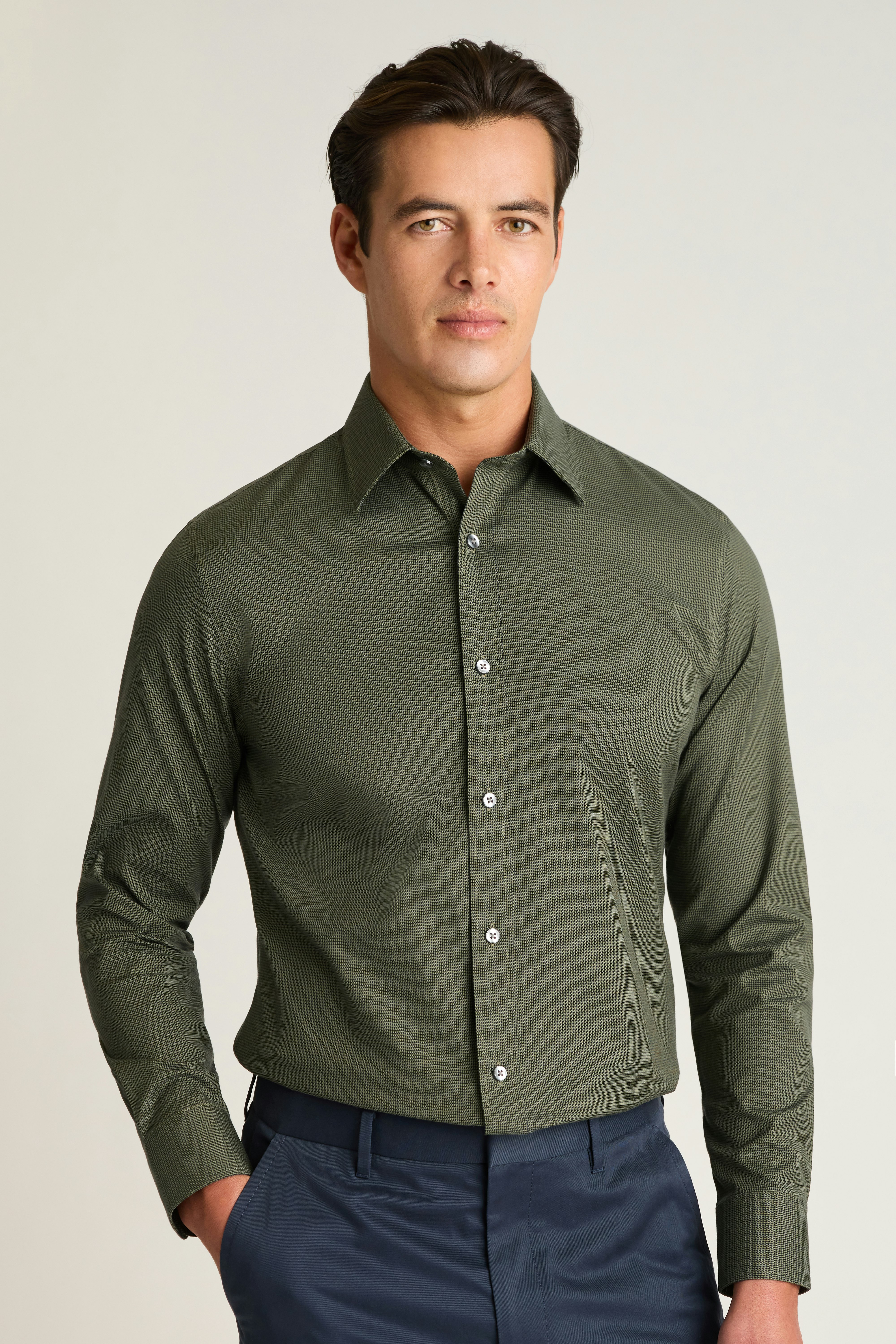 Weekday Warrior Dress Shirt navy olive houndstooth 3 Weekday Warrior Dress Shirt navy olive houndstooth