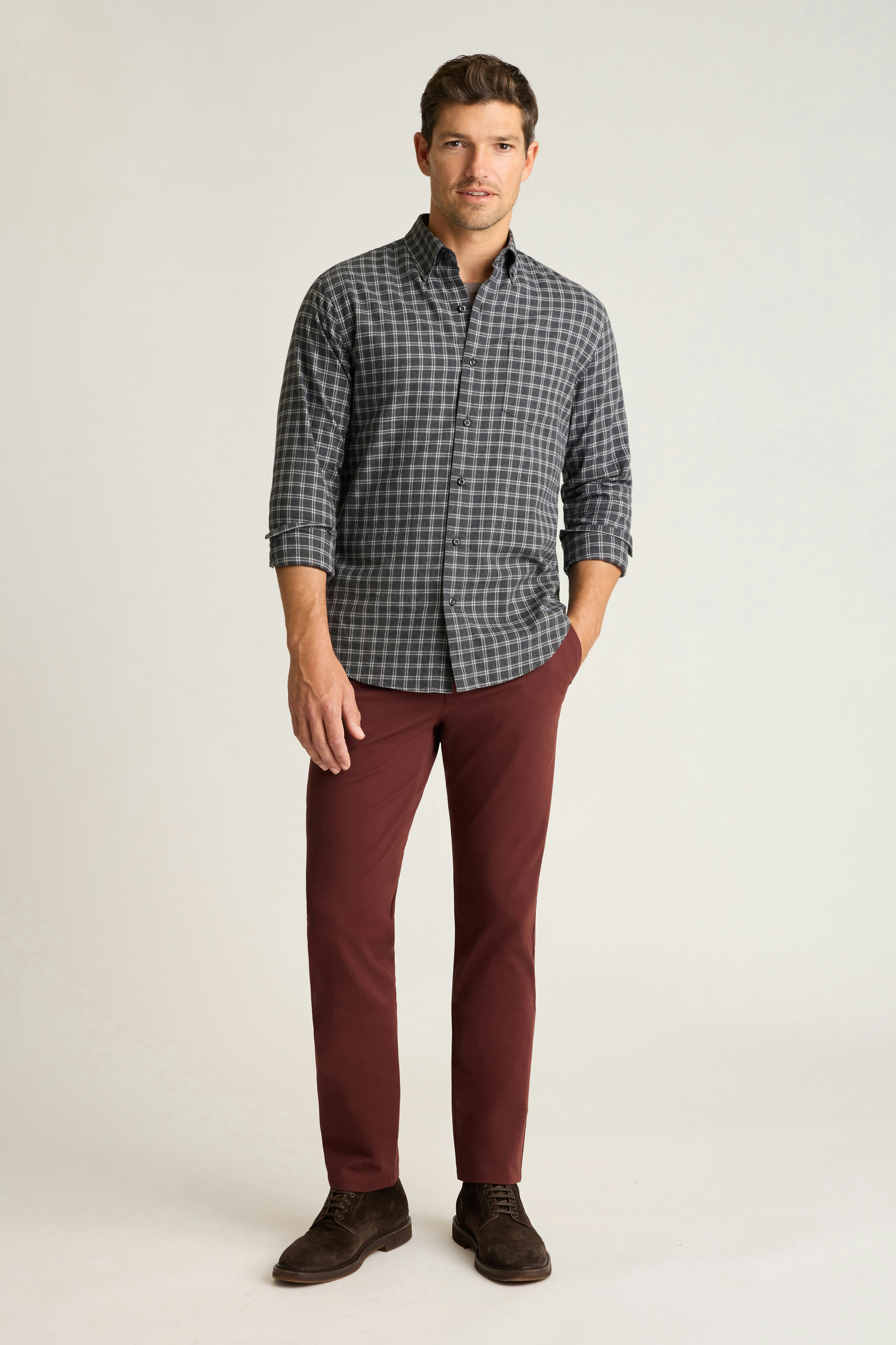 Everyday Lightweight Flannel Shirt charcoal newton plaid