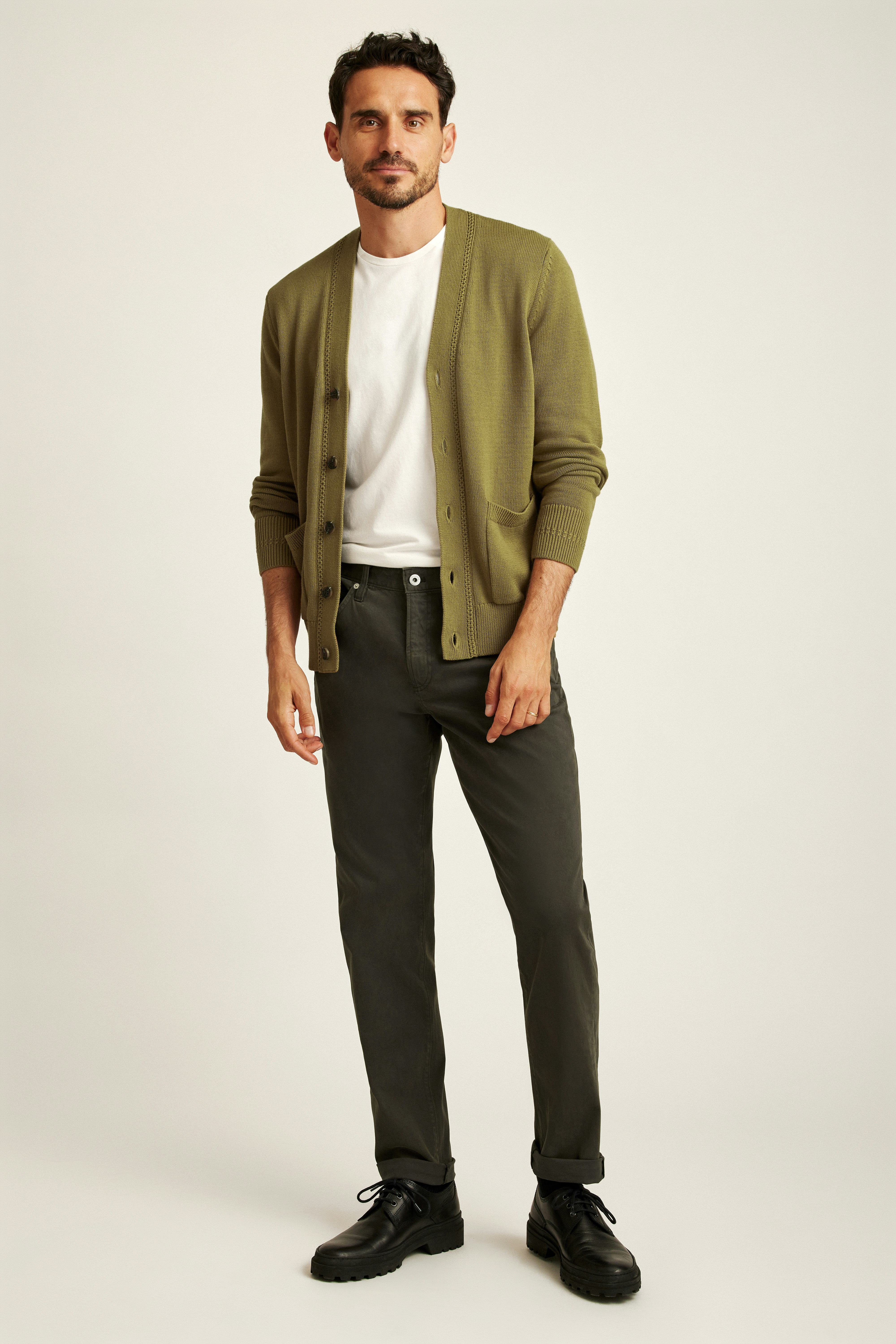 Italian Brushed 5-Pocket Pants dark steel