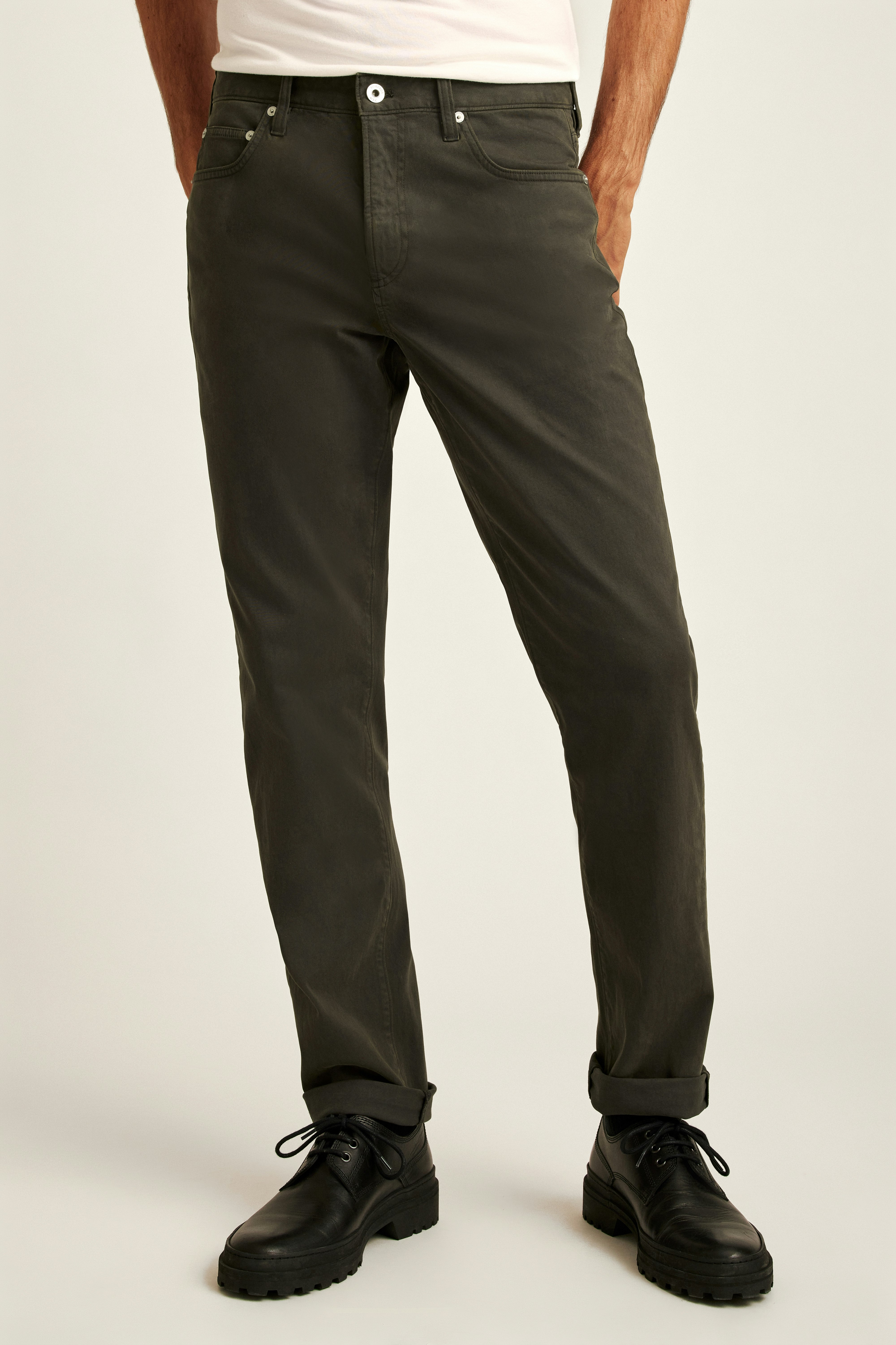 Italian Brushed 5-Pocket Pants dark steel