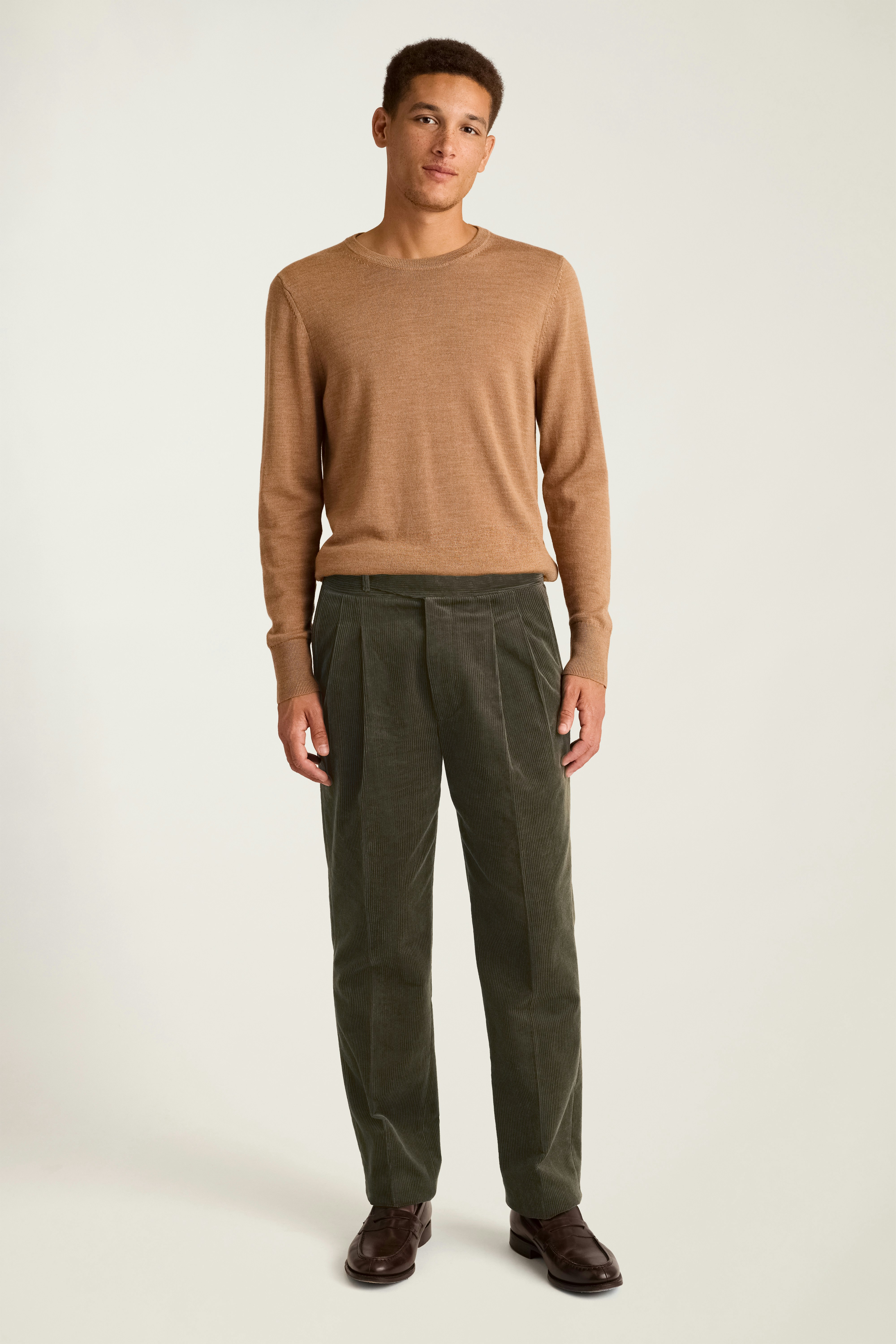 Italian Gurkha Trouser olive green corduroy