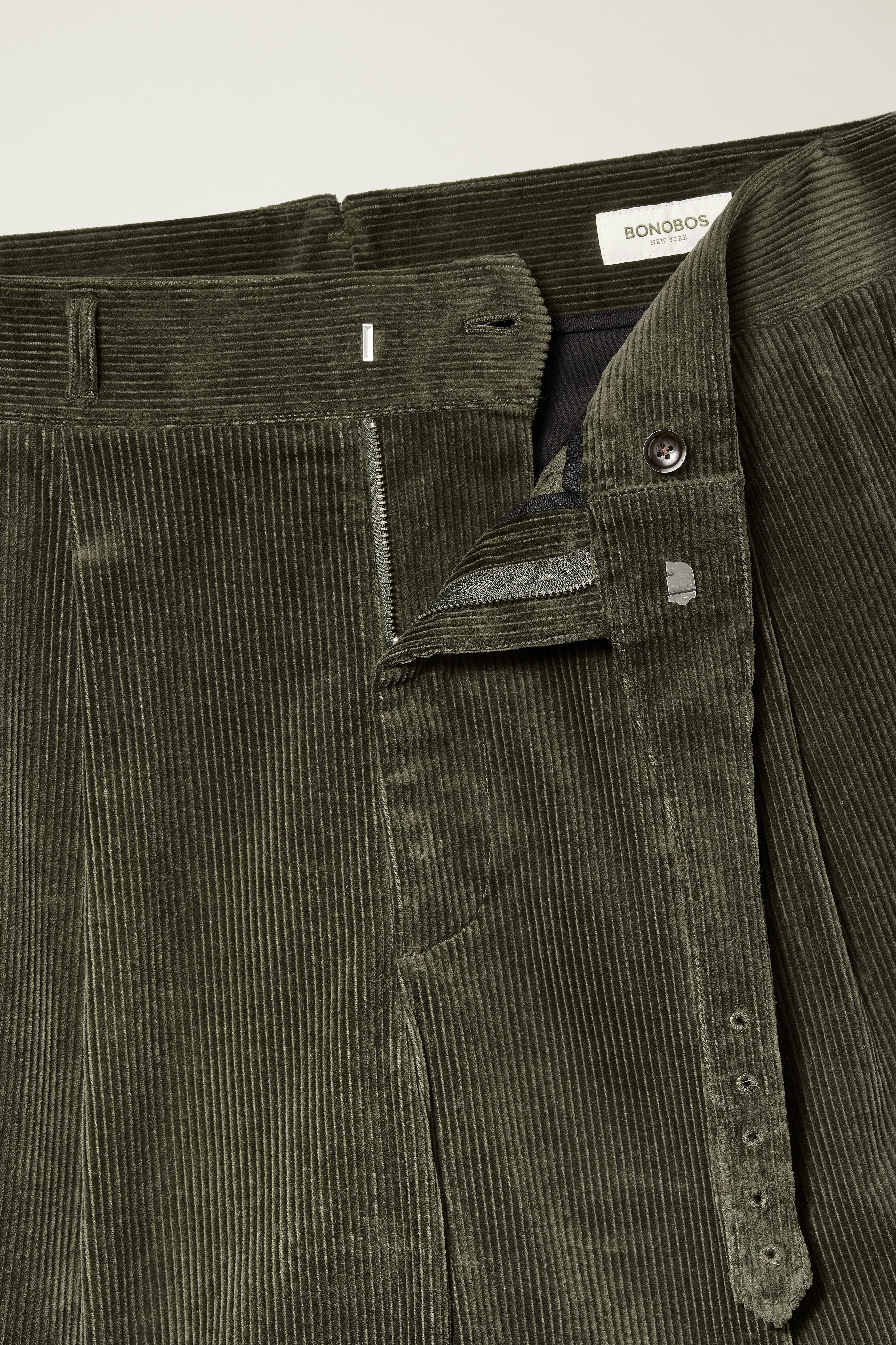 Italian Gurkha Trouser olive green corduroy