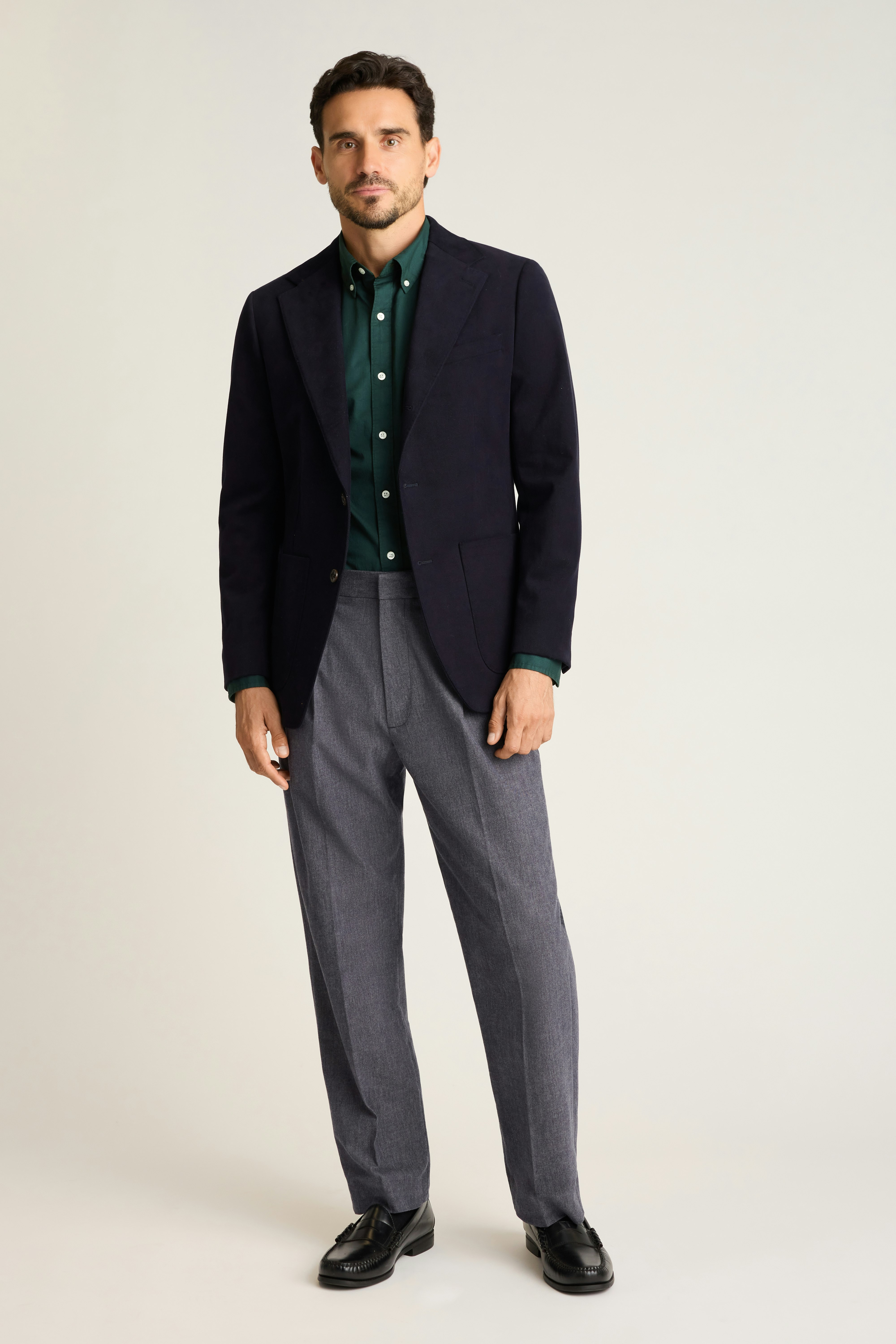Prince Street Pleated Trouser grey marl