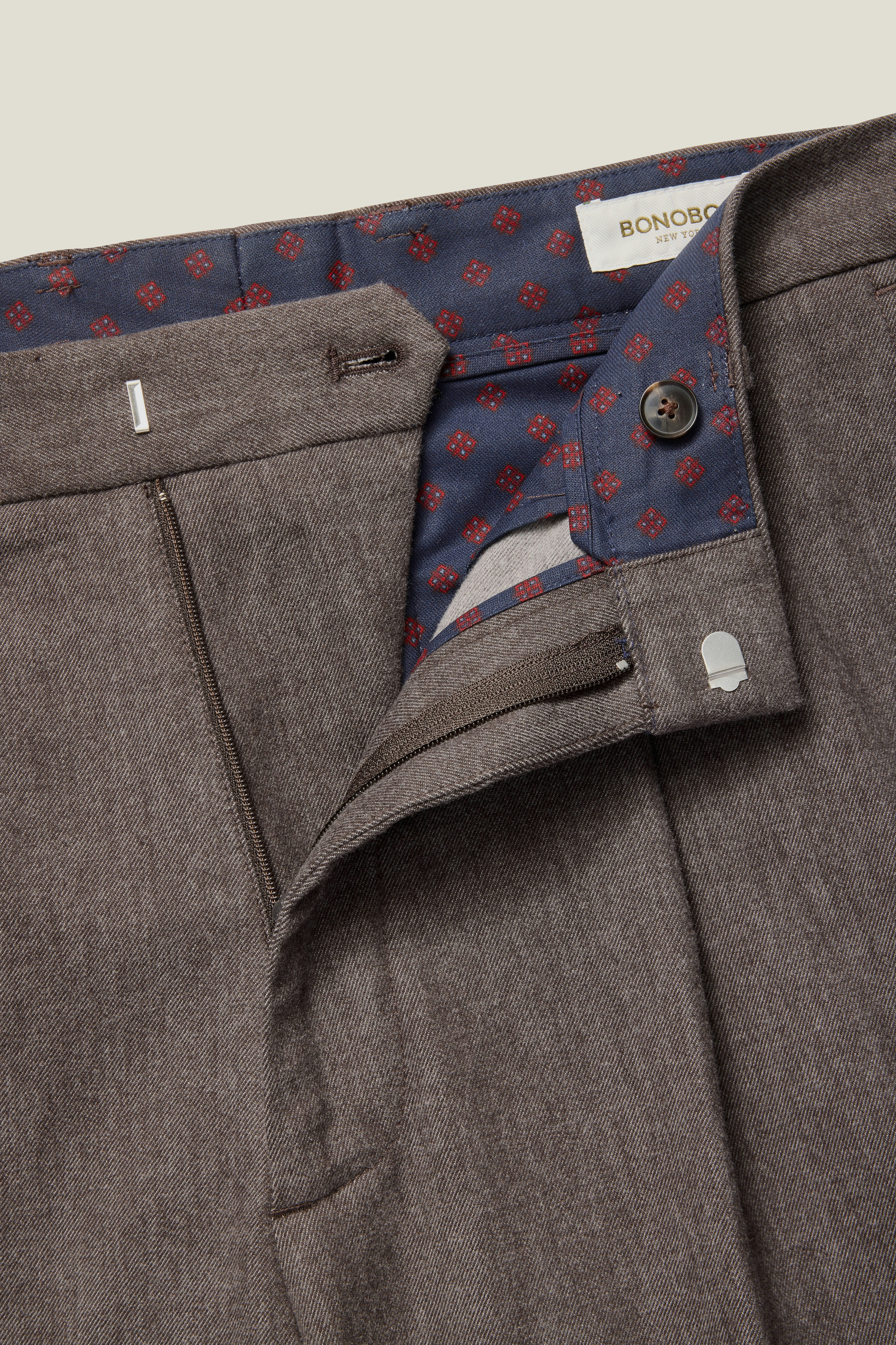 Prince Street Pleated Trouser brown marl
