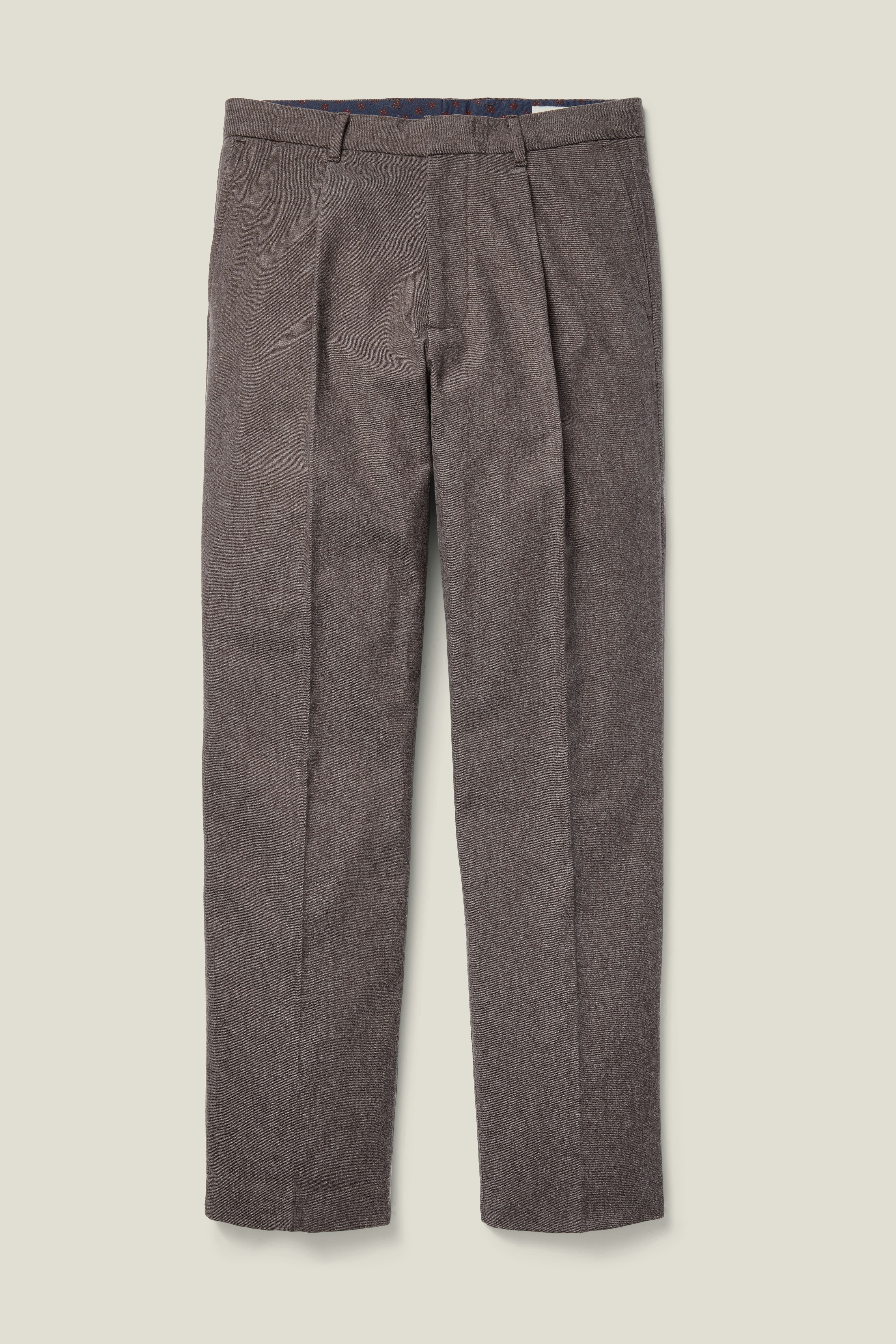 Prince Street Pleated Trouser brown marl