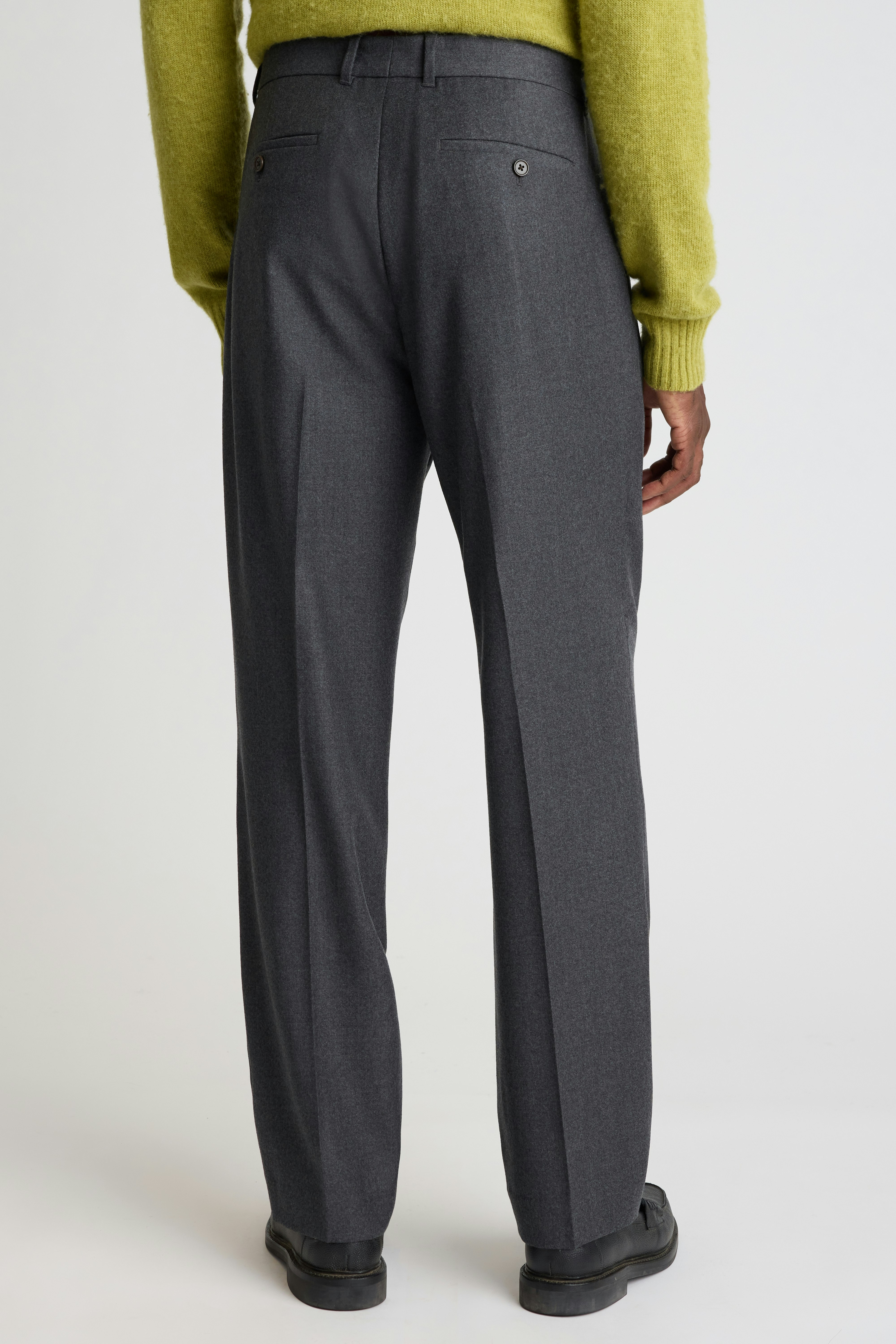 Italian Pleated Wool Trouser charcoal