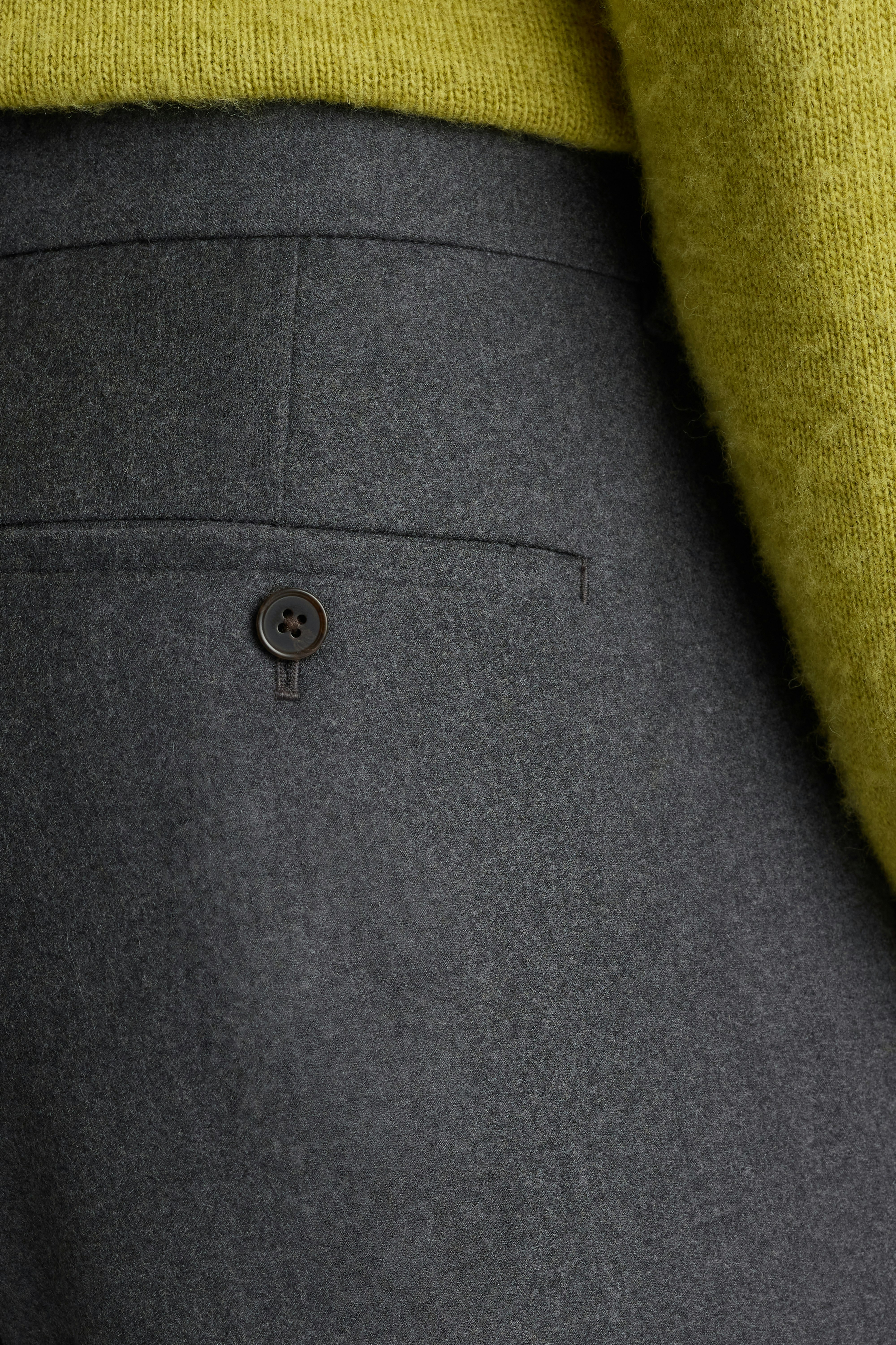 Italian Pleated Wool Trouser charcoal
