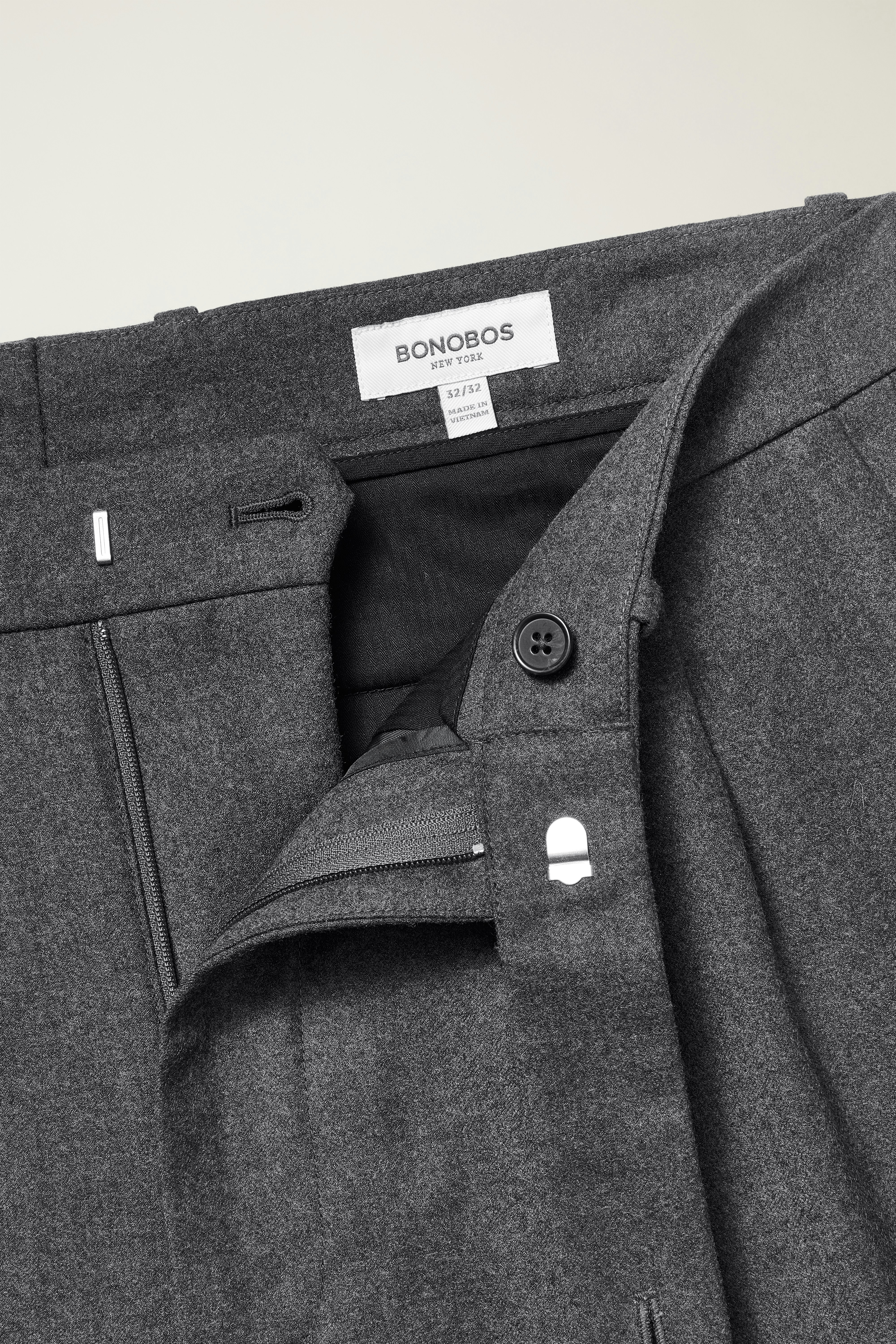 Italian Pleated Wool Trouser charcoal