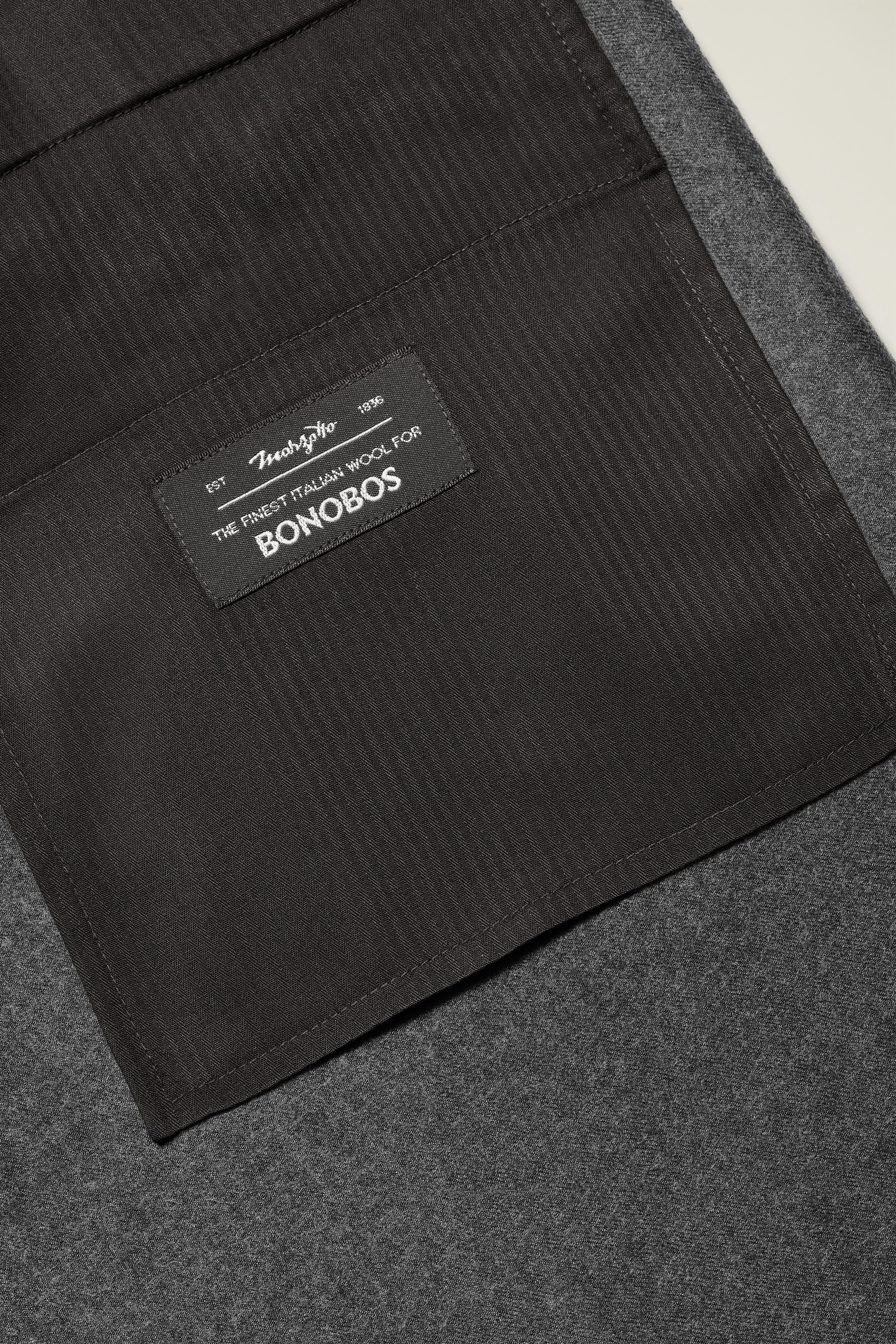 Italian Pleated Wool Trouser charcoal