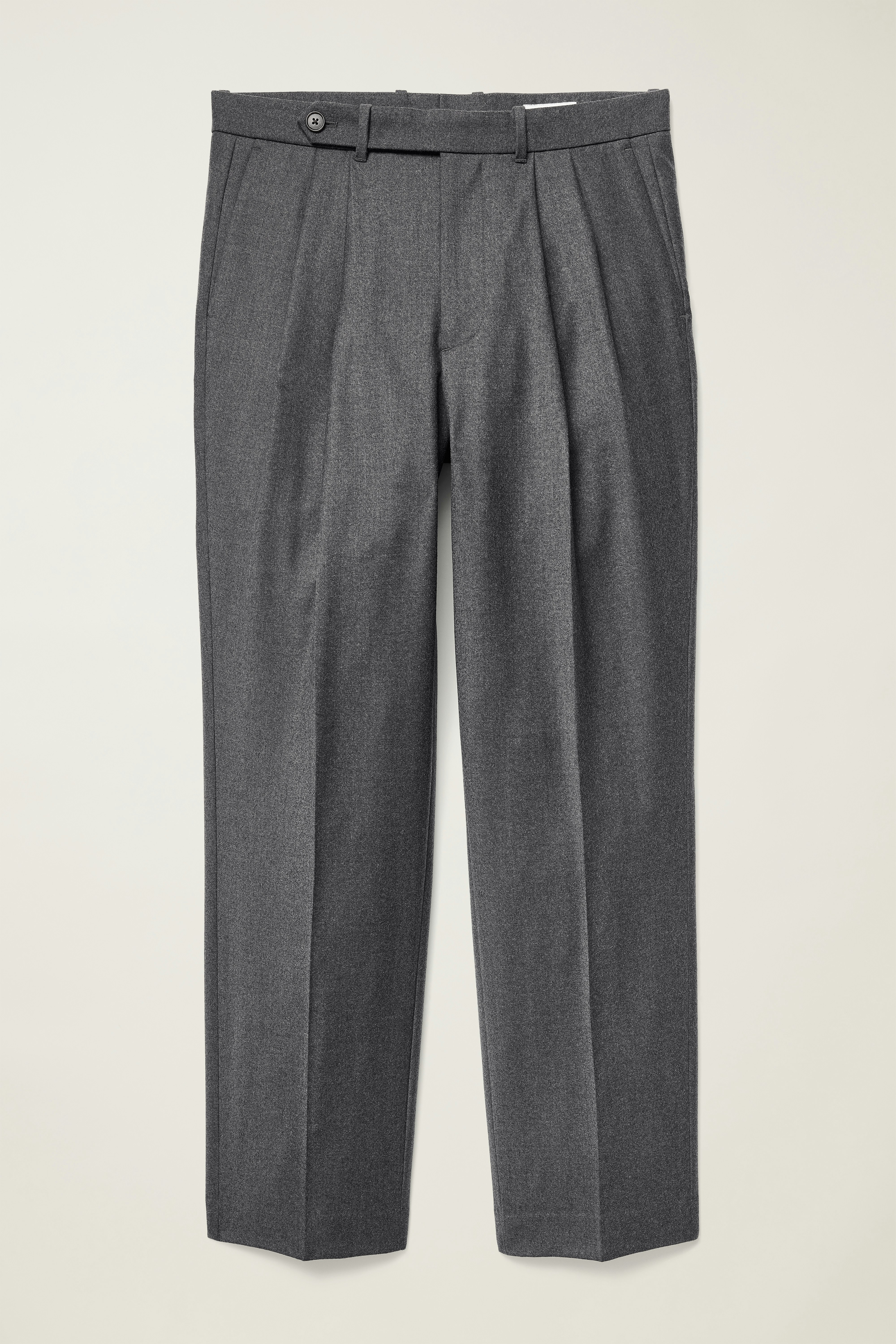 Italian Pleated Wool Trouser charcoal