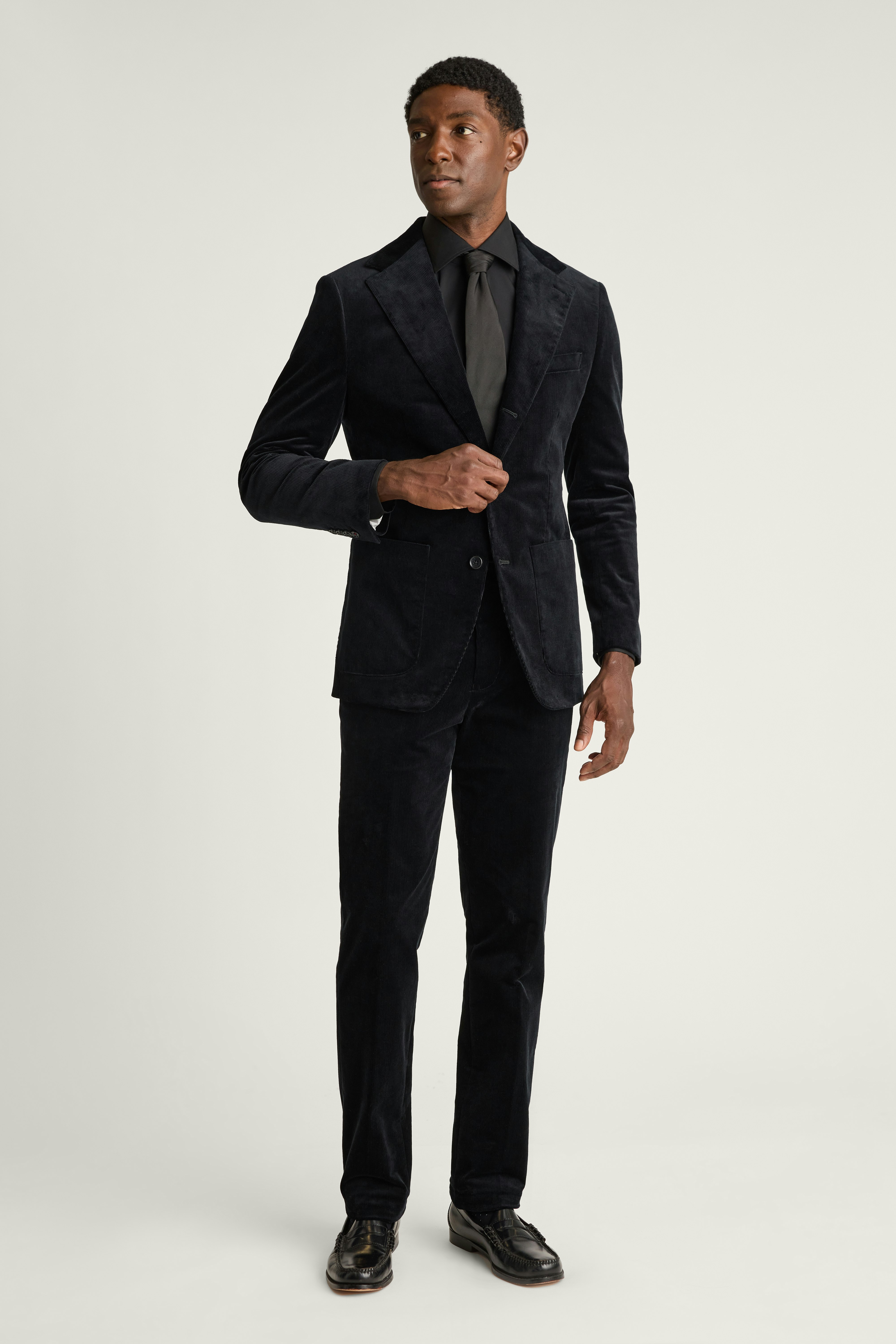 Jetsetter Italian Corduroy Dress Pant black