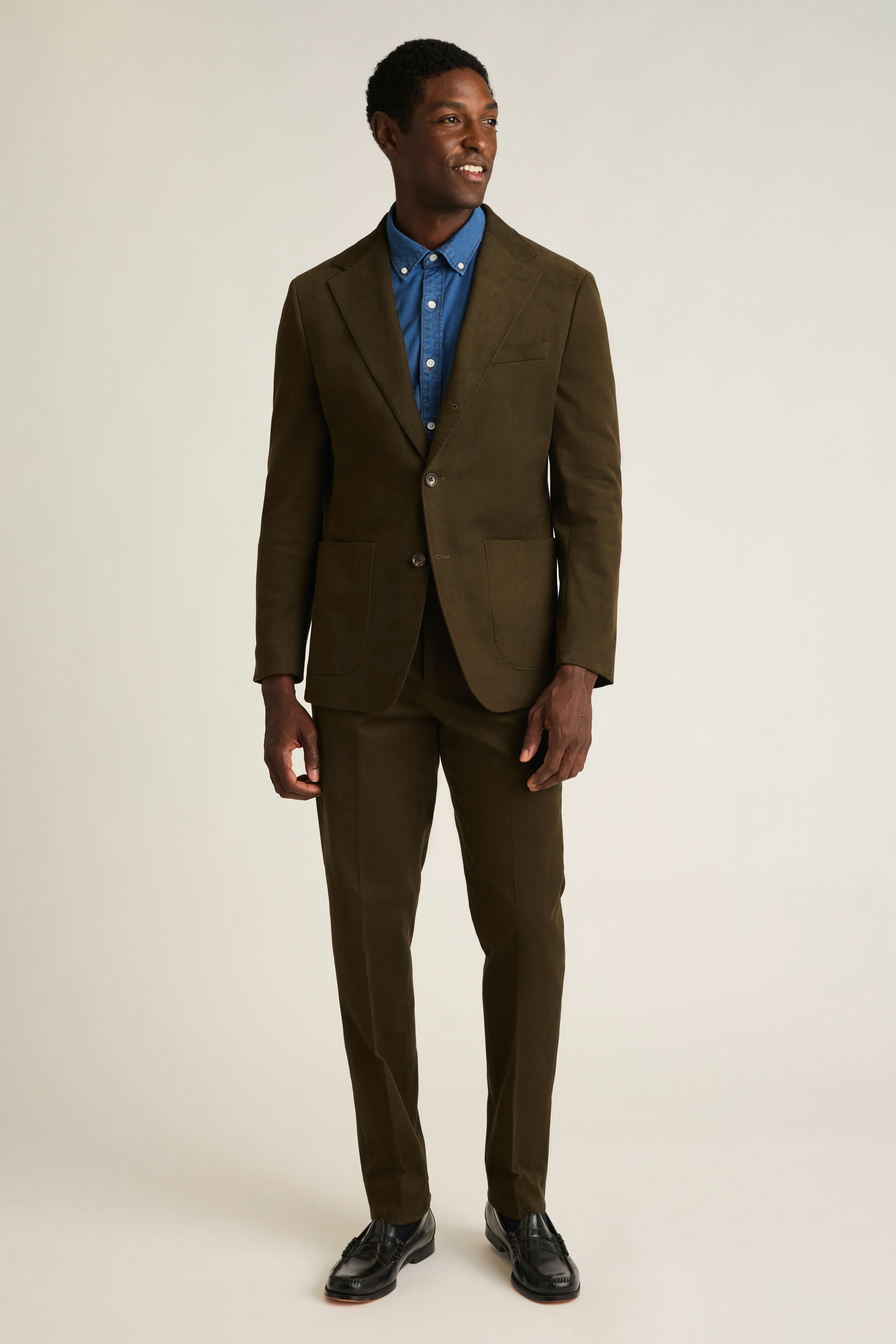 Jetsetter Italian Brushed Cotton Dress Pant olive green 1 Jetsetter Italian Brushed Cotton Dress Pant olive green