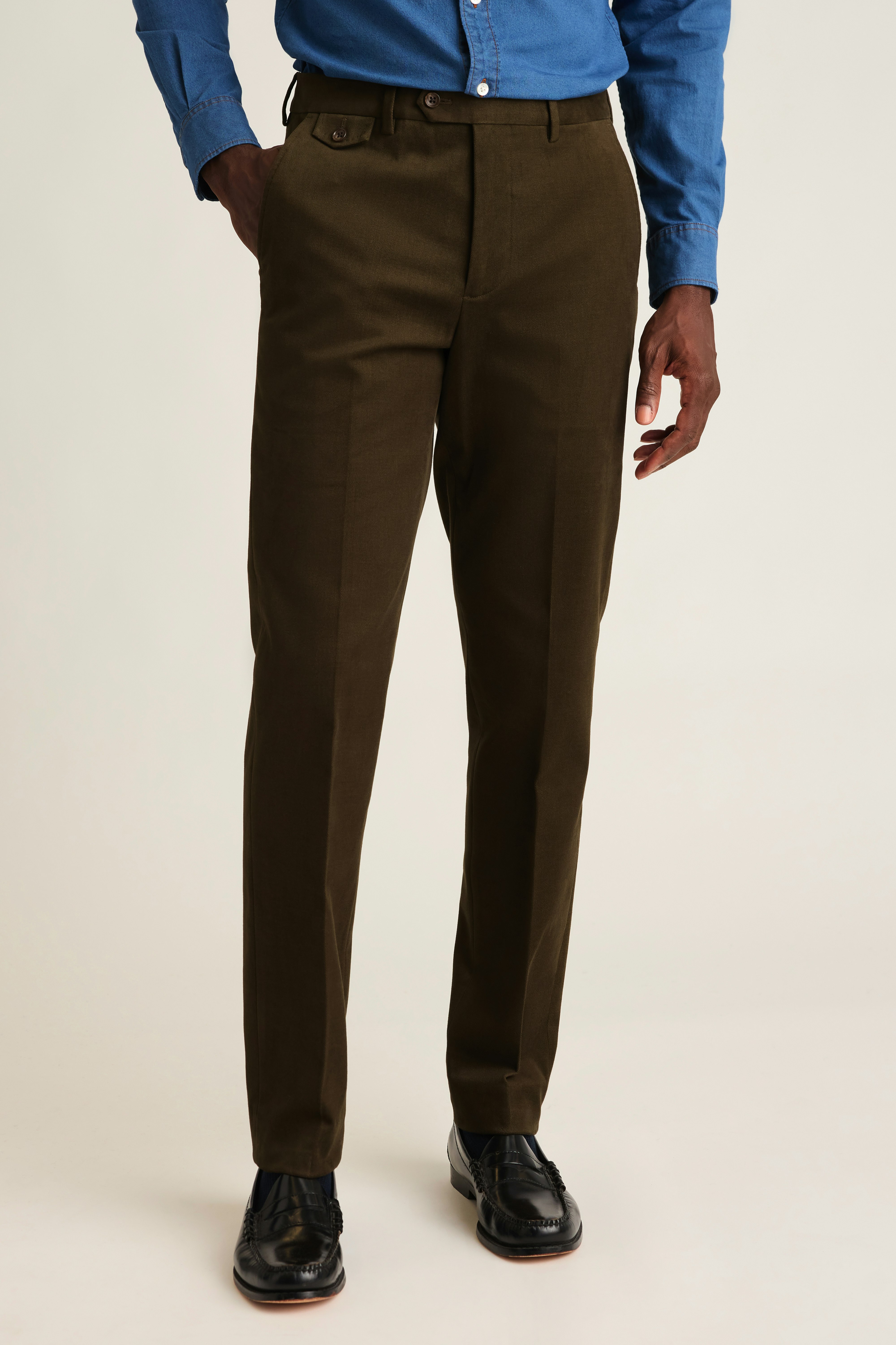 Jetsetter Italian Brushed Cotton Dress Pant olive green 3 Jetsetter Italian Brushed Cotton Dress Pant olive green