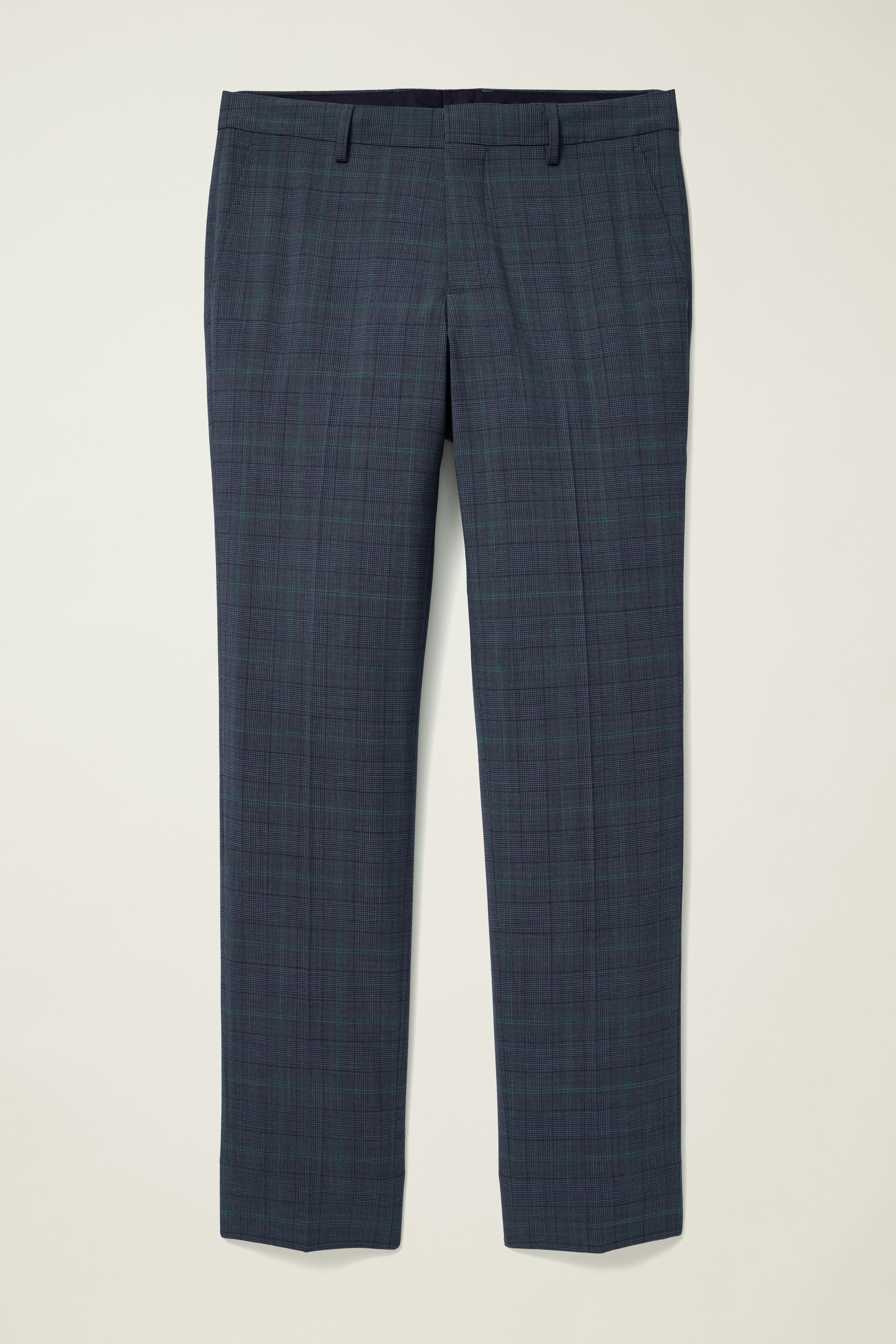 Jetsetter Italian Wool Dress Pant blue green glenplaid