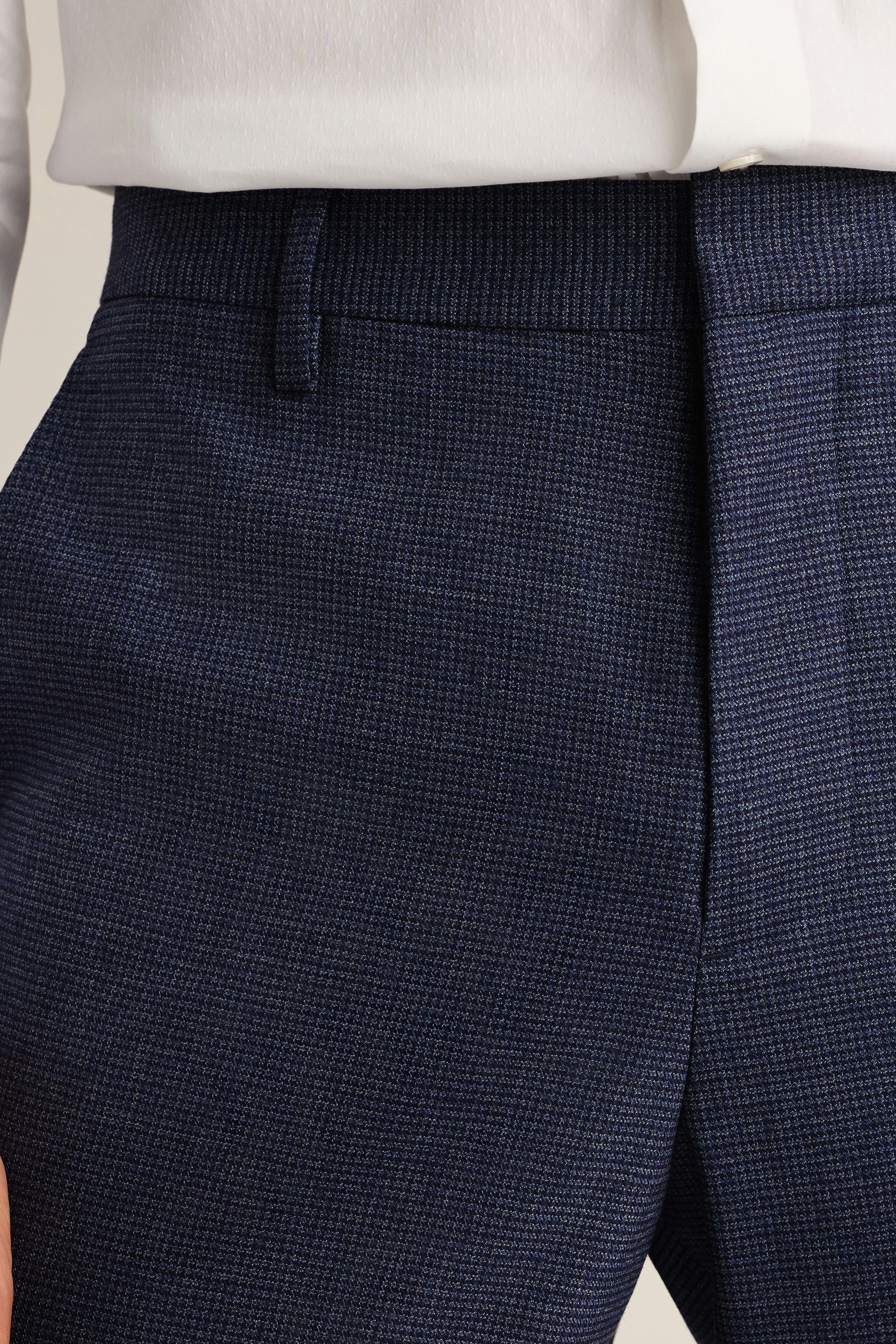 Jetsetter Wool Dress Pant navy blue houndstooth