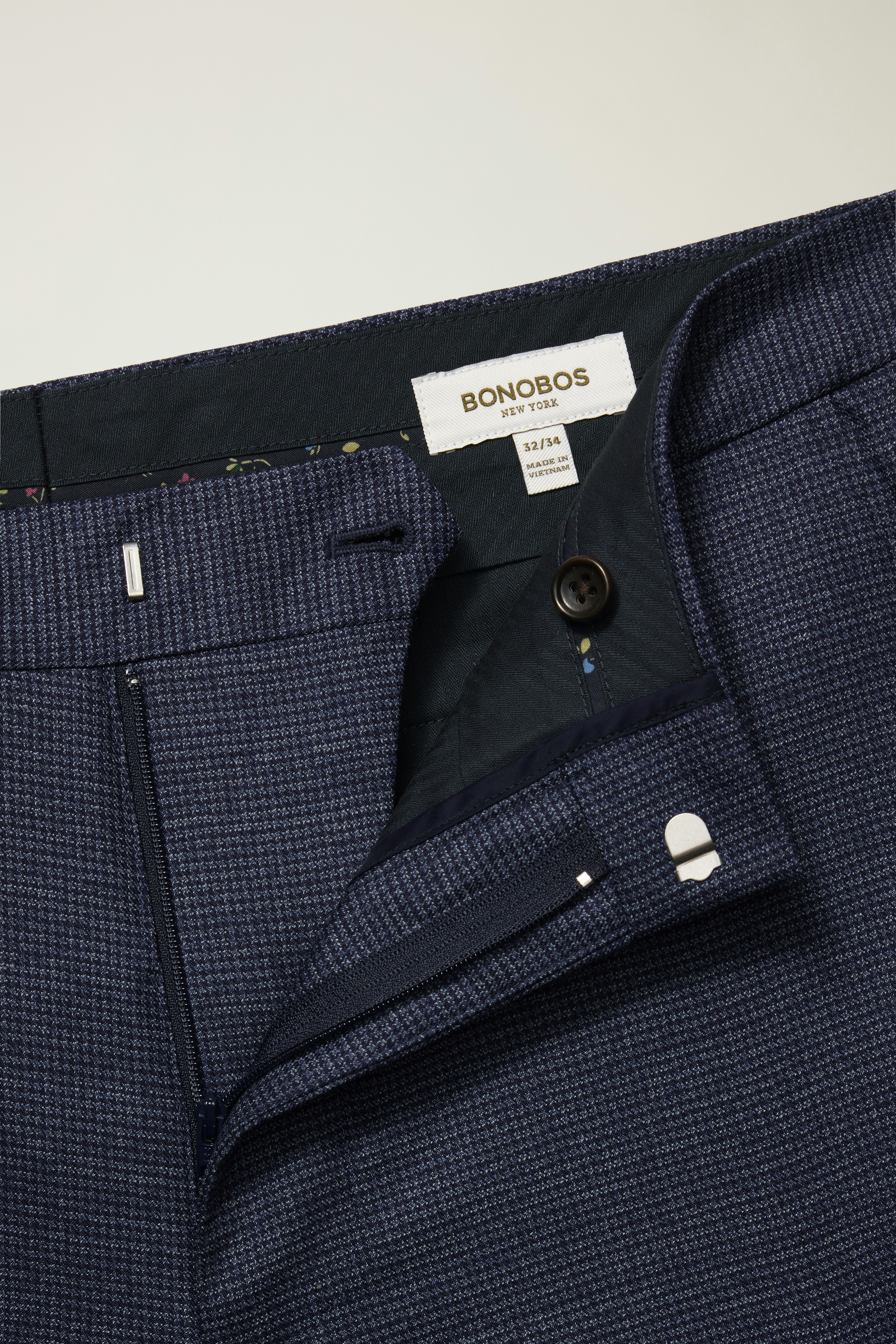 Jetsetter Wool Dress Pant navy blue houndstooth