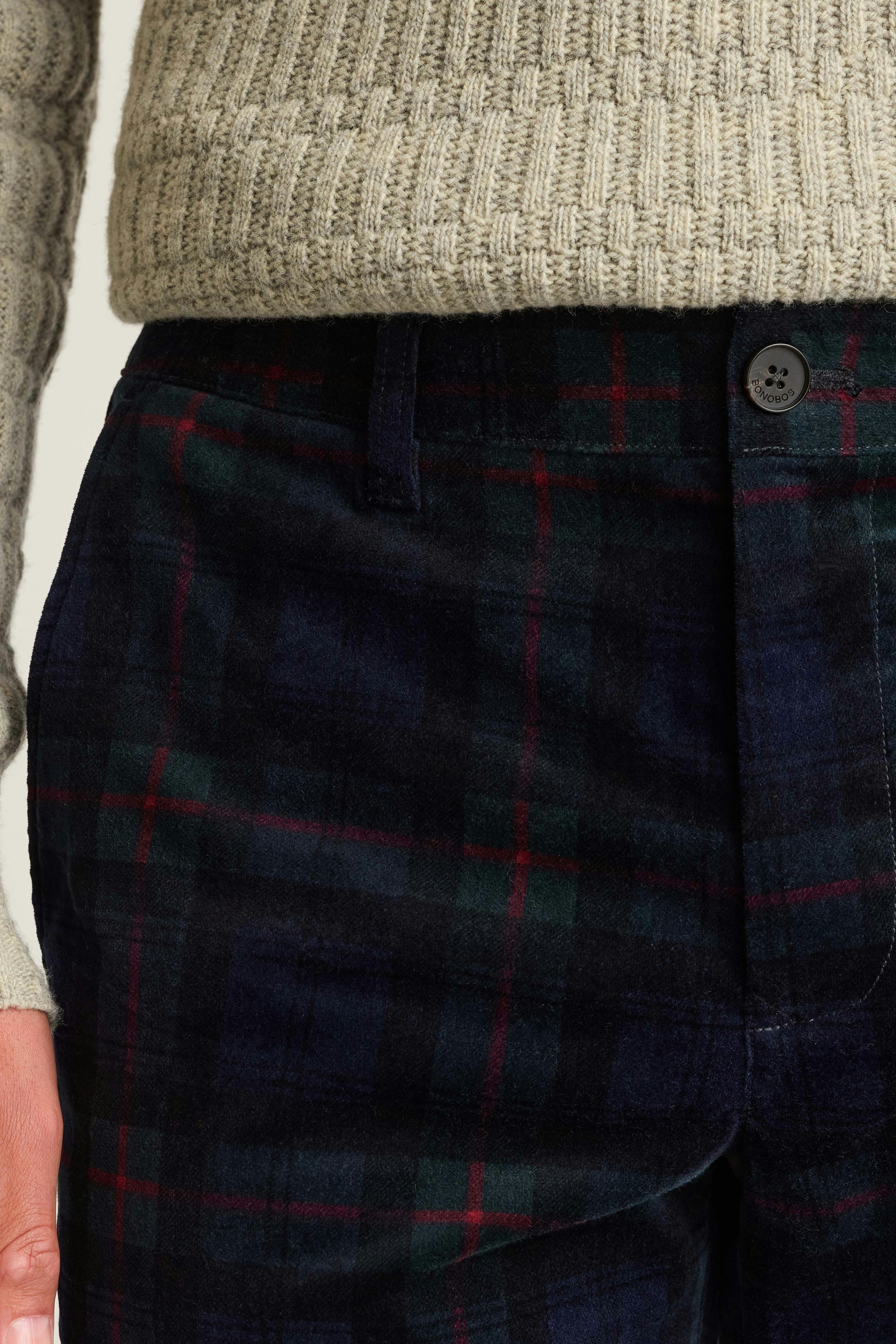 Reveler Chino holiday plaid velvet
