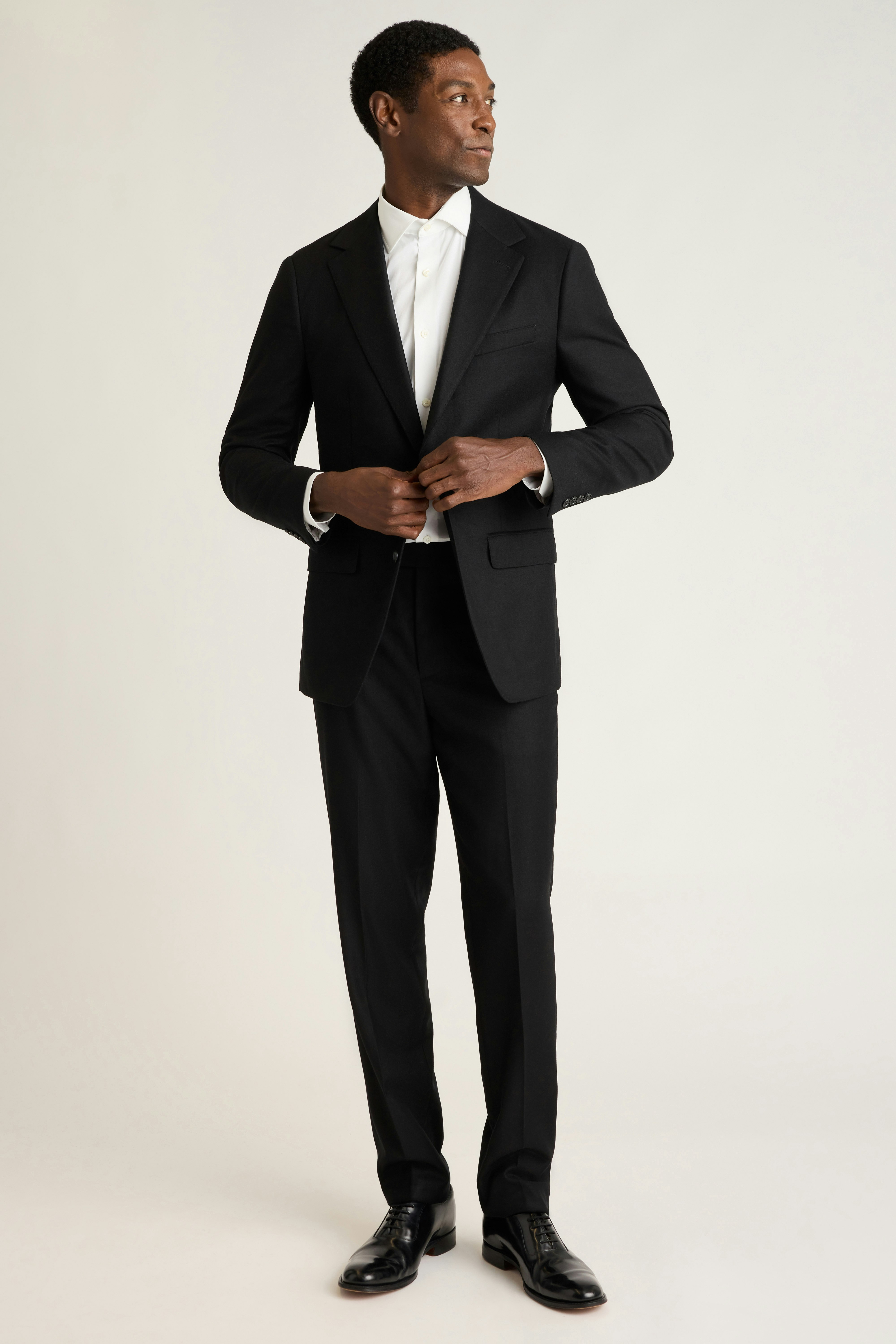 Jetsetter Italian Brushed Wool Dress Pant black