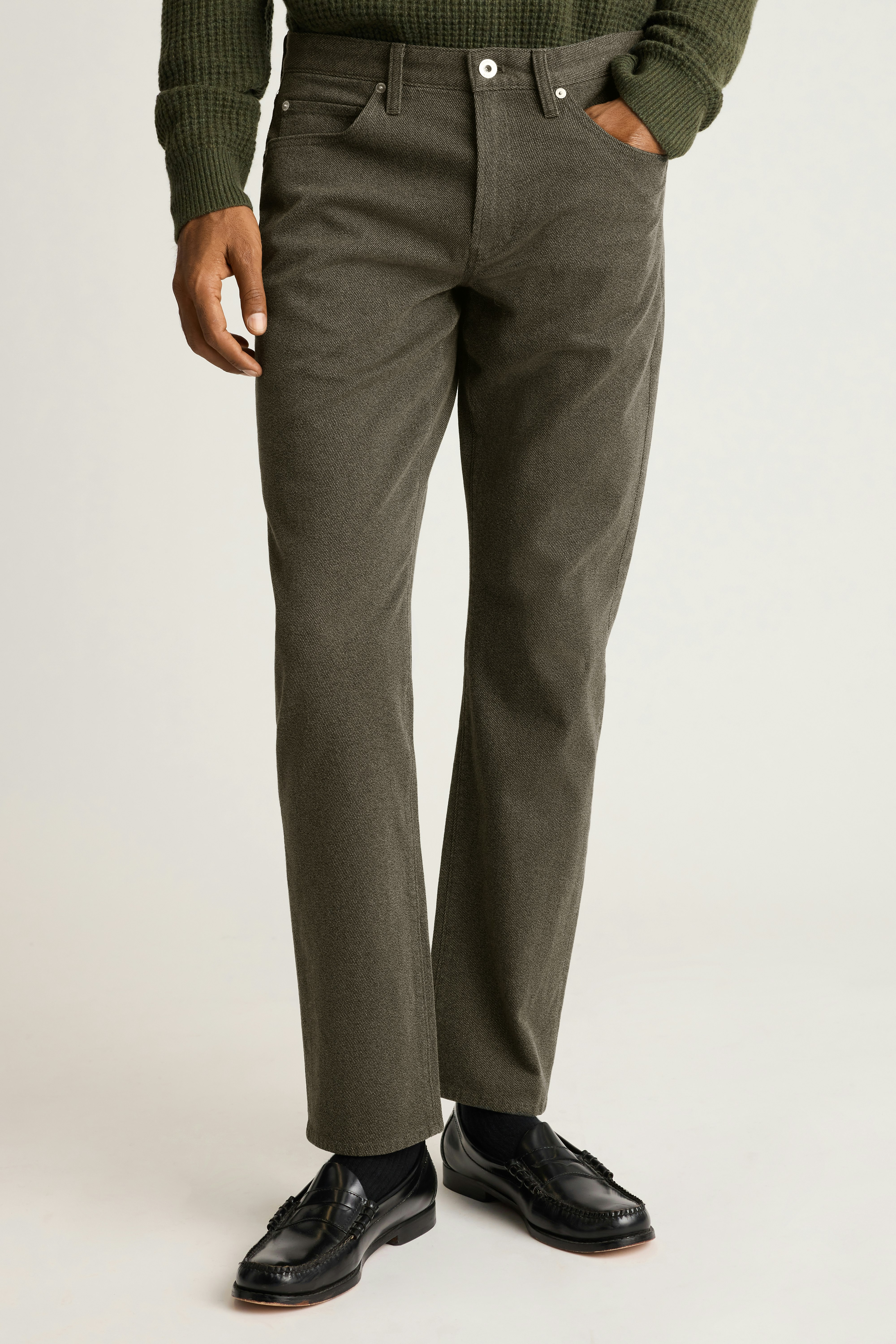 Ridgewood Textured 5-Pocket Pant olive green twill