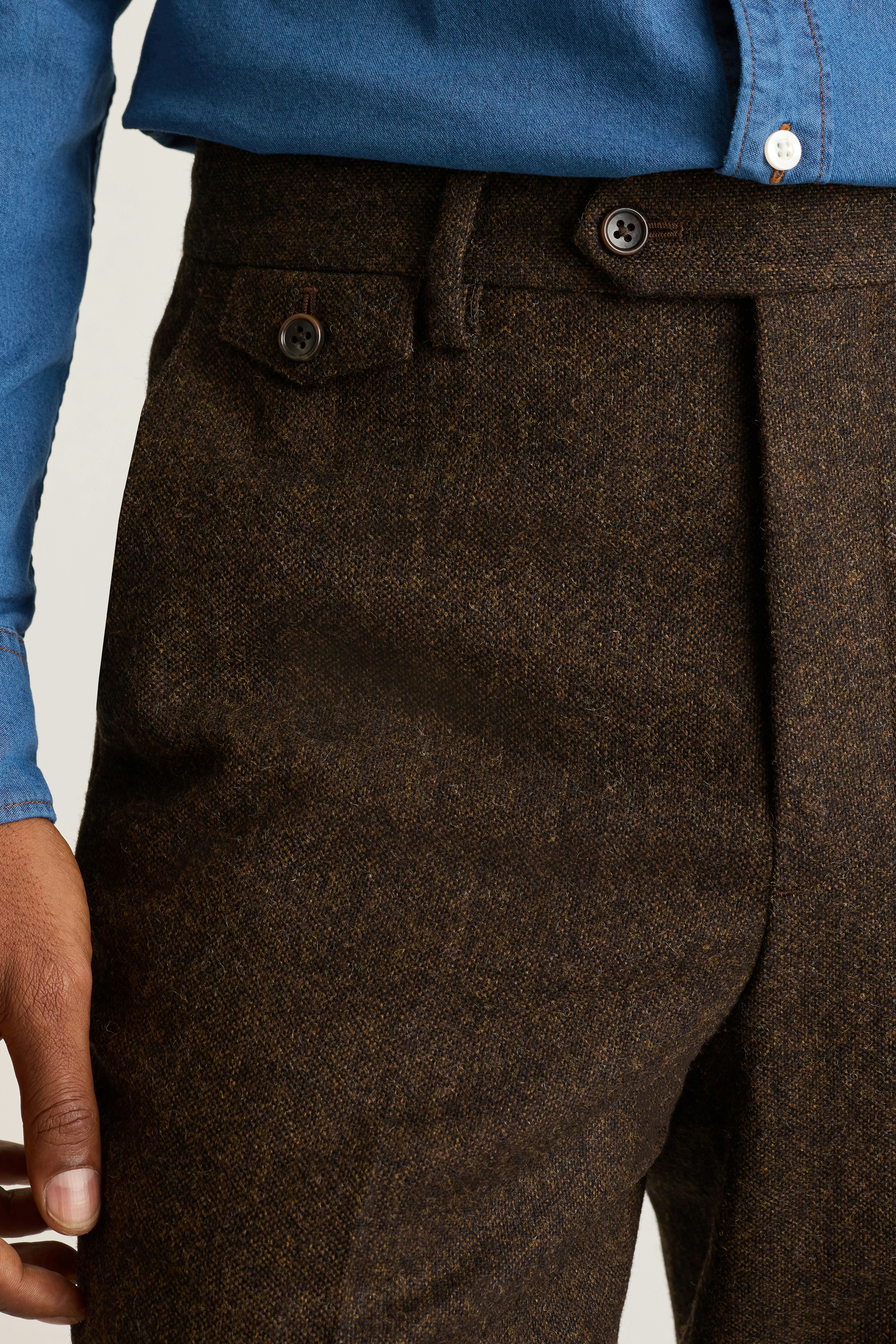 Jetsetter British Tweed Dress Pant dark brown