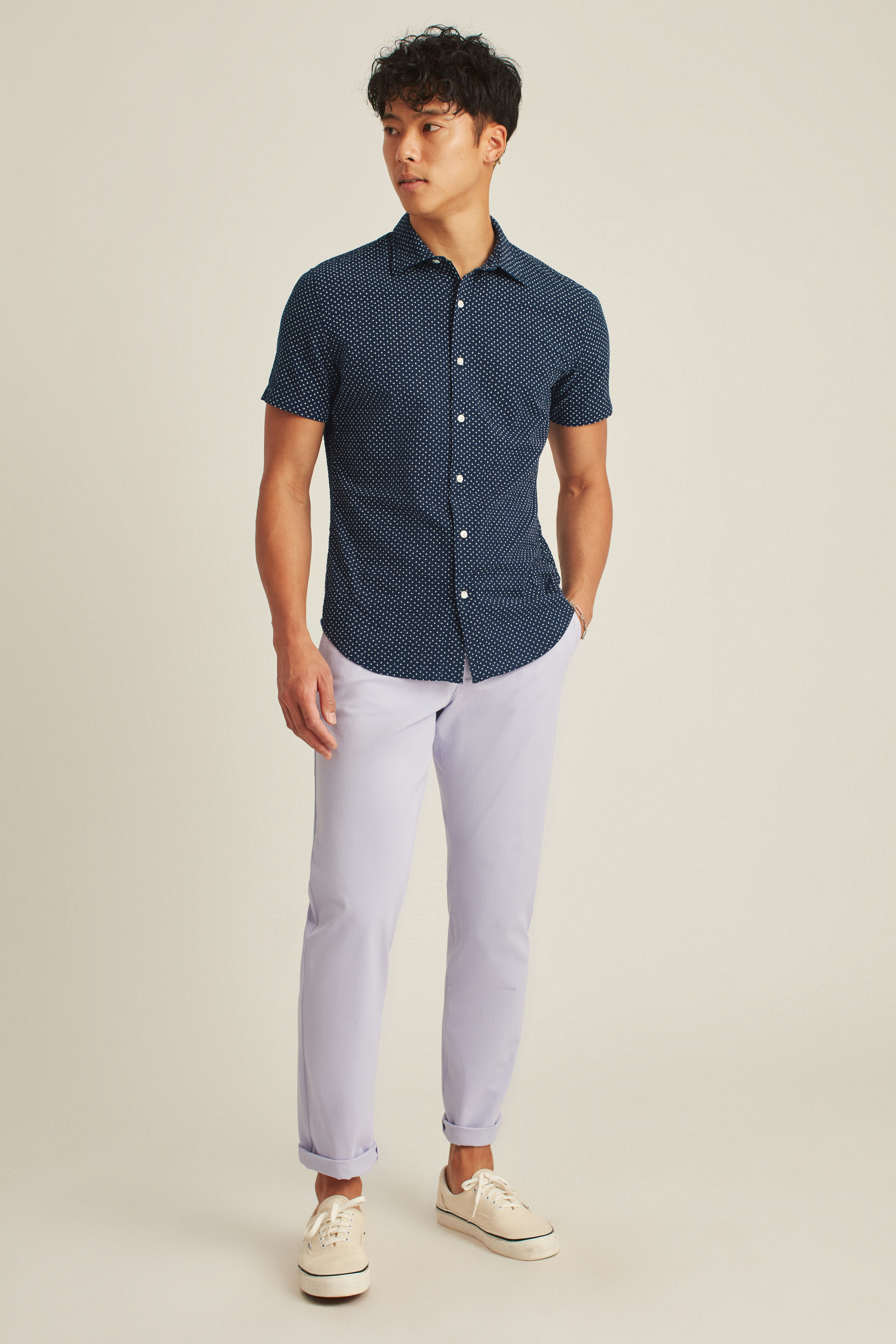 Riviera Short Sleeve Shirt navy beckbury geo