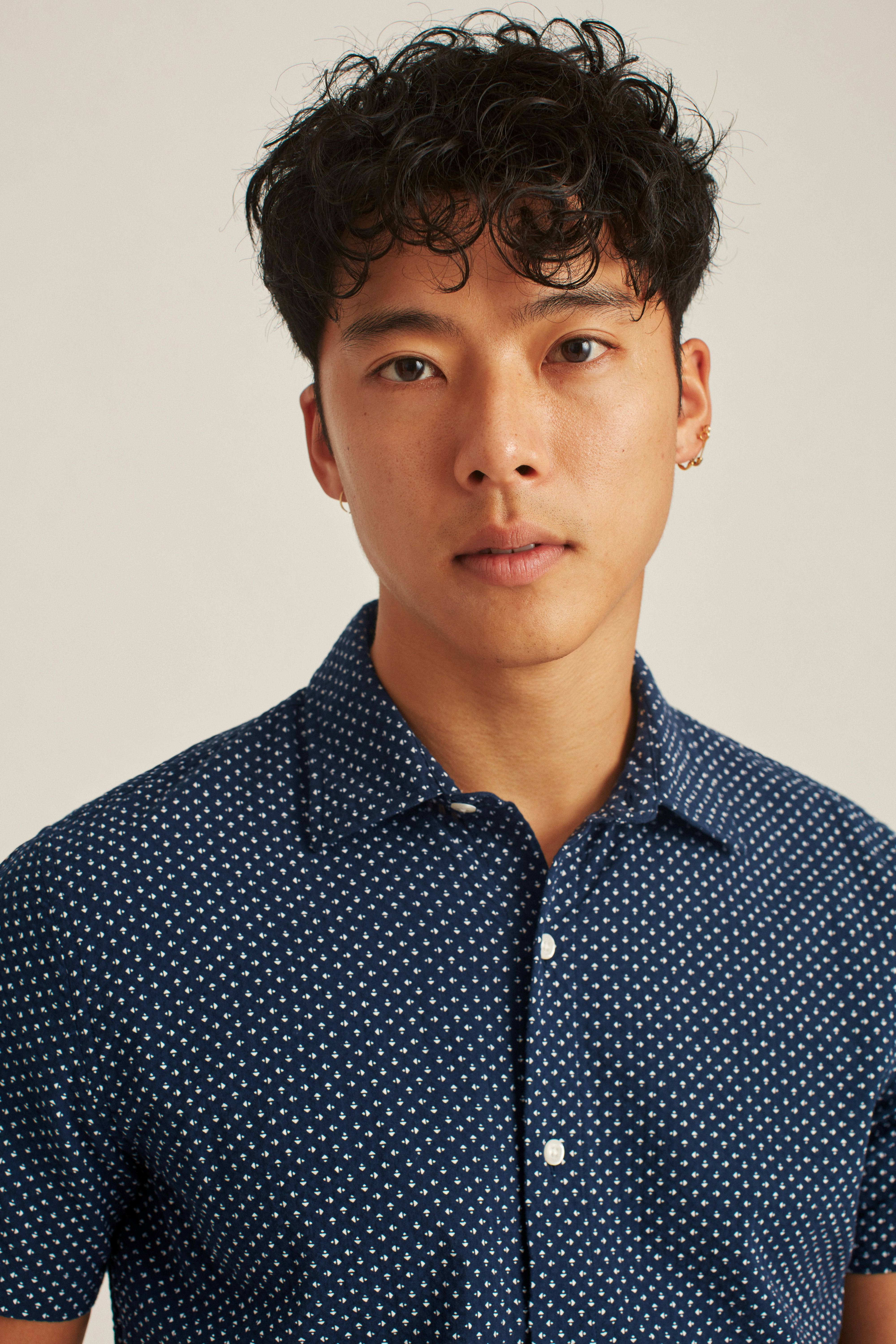 Riviera Short Sleeve Shirt navy beckbury geo
