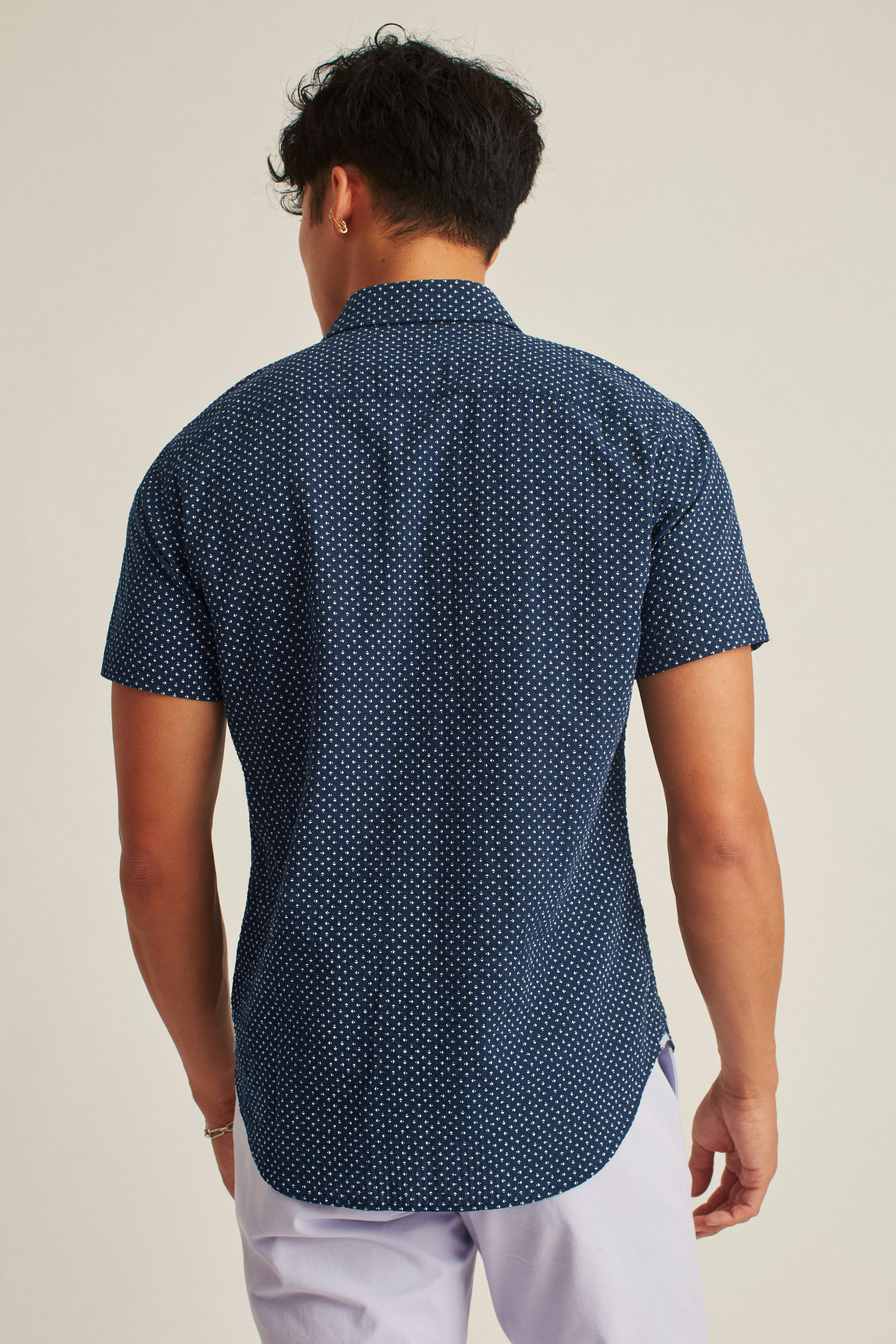 Riviera Short Sleeve Shirt navy beckbury geo