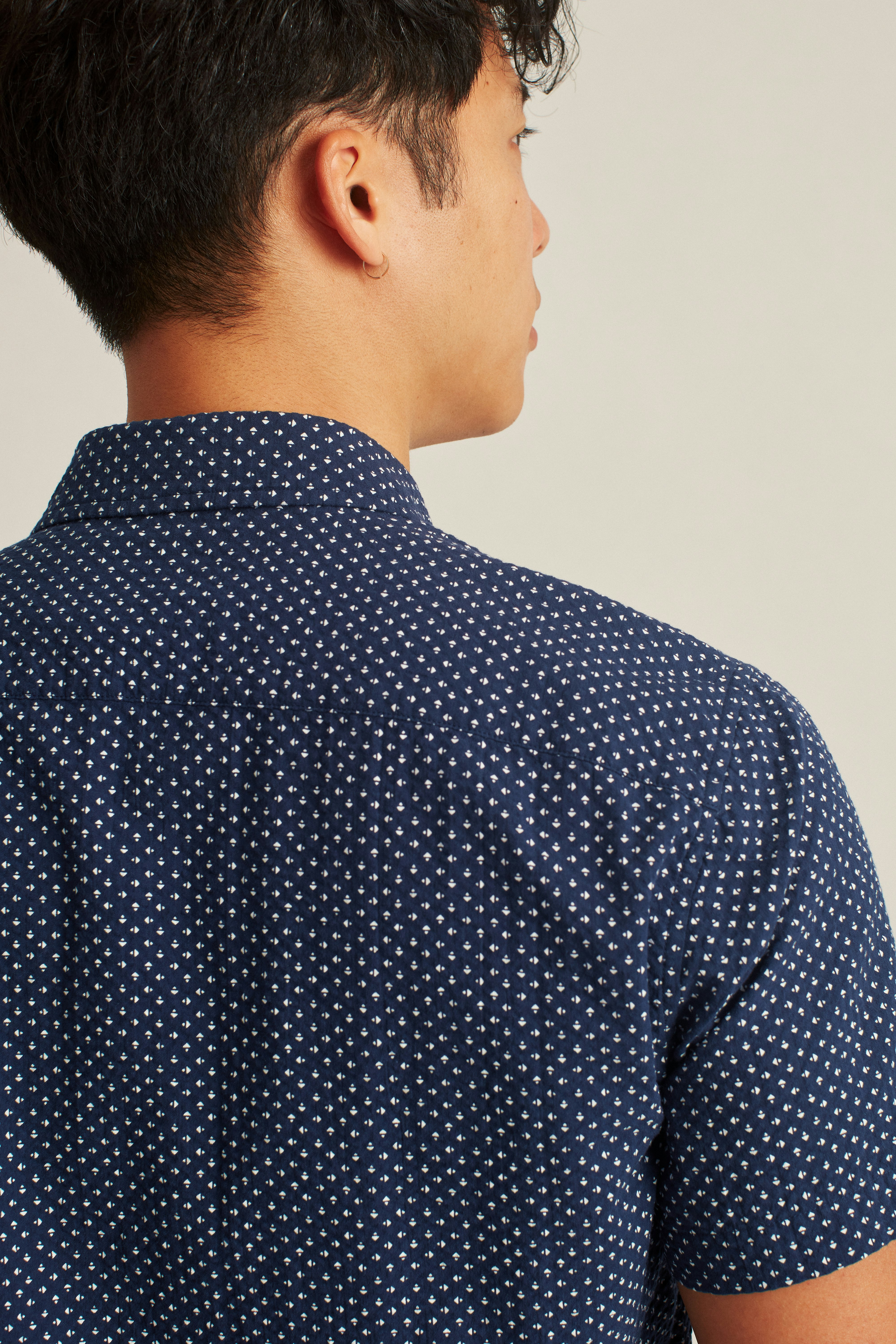 Riviera Short Sleeve Shirt navy beckbury geo
