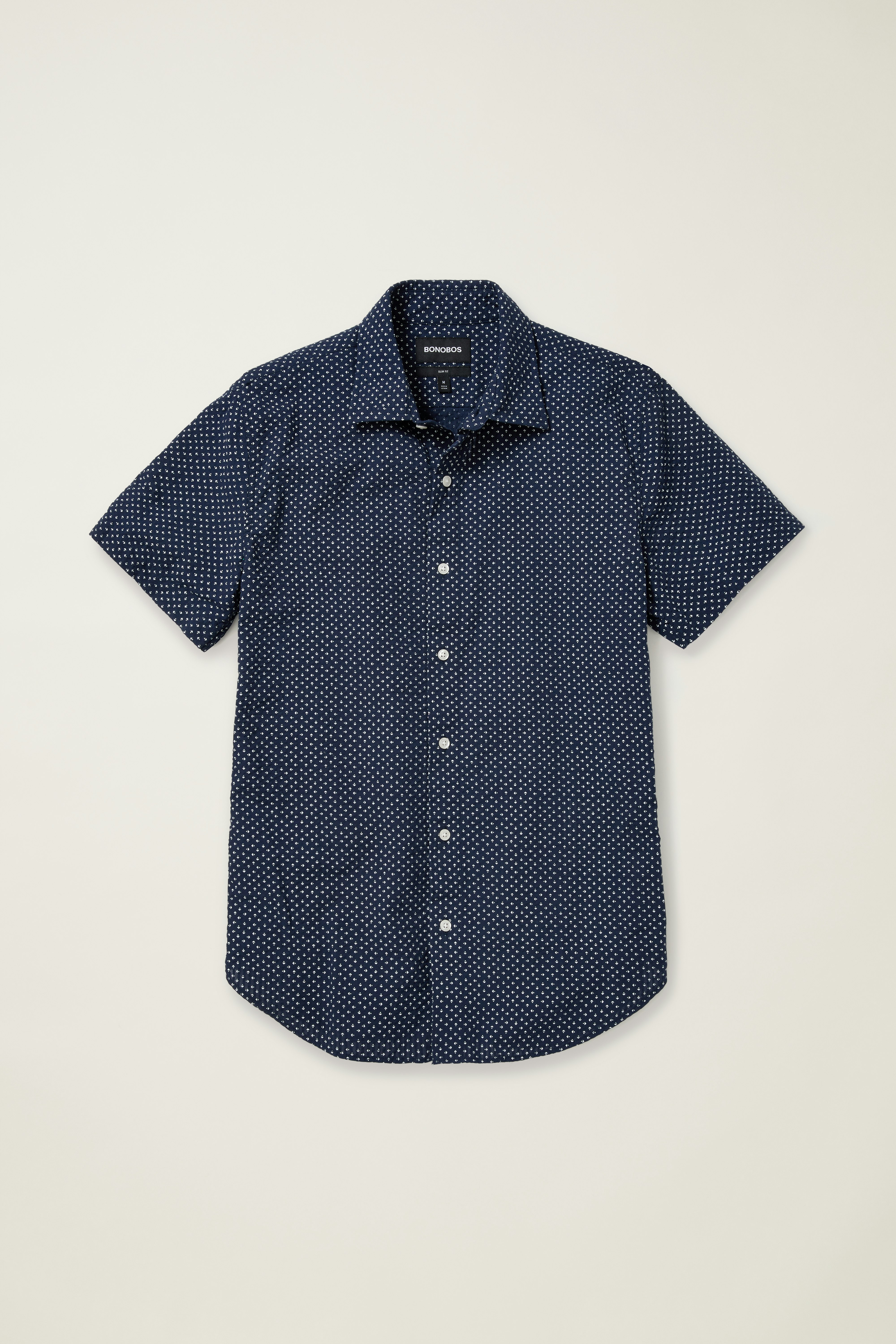 Riviera Short Sleeve Shirt navy beckbury geo
