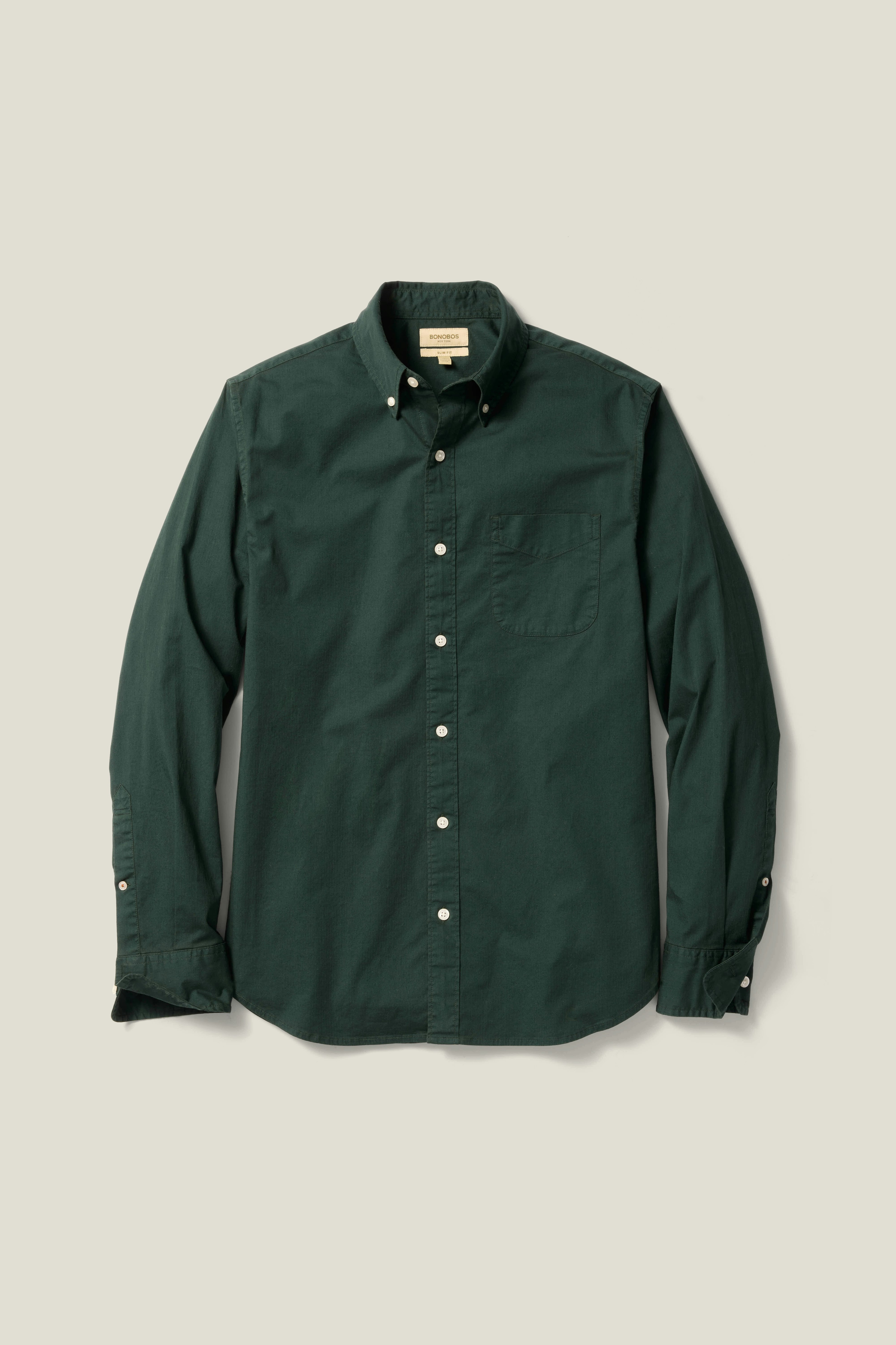 Everyday Shirt forest green herringbone