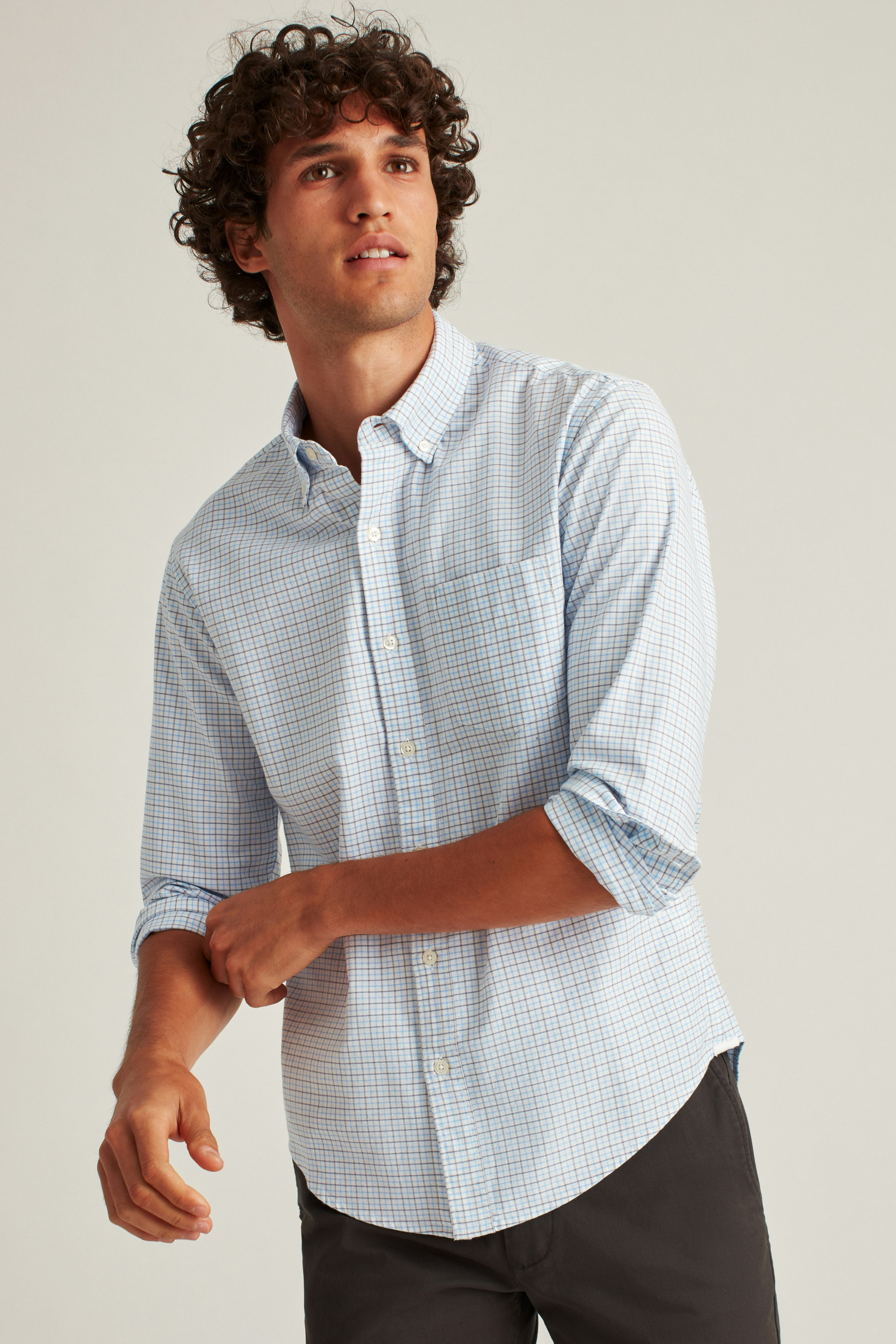 Everyday Oxford Shirt blue nickel check 3 Everyday Oxford Shirt blue nickel check